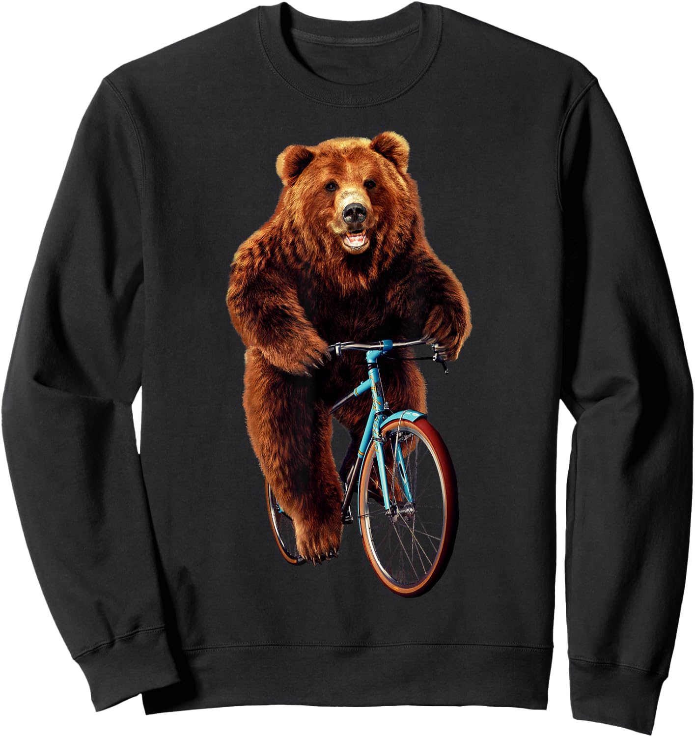 Mountain Biking Bear – Funny Cyclist Animal Lovers Sweatshirt - Sweatshirt | Black
