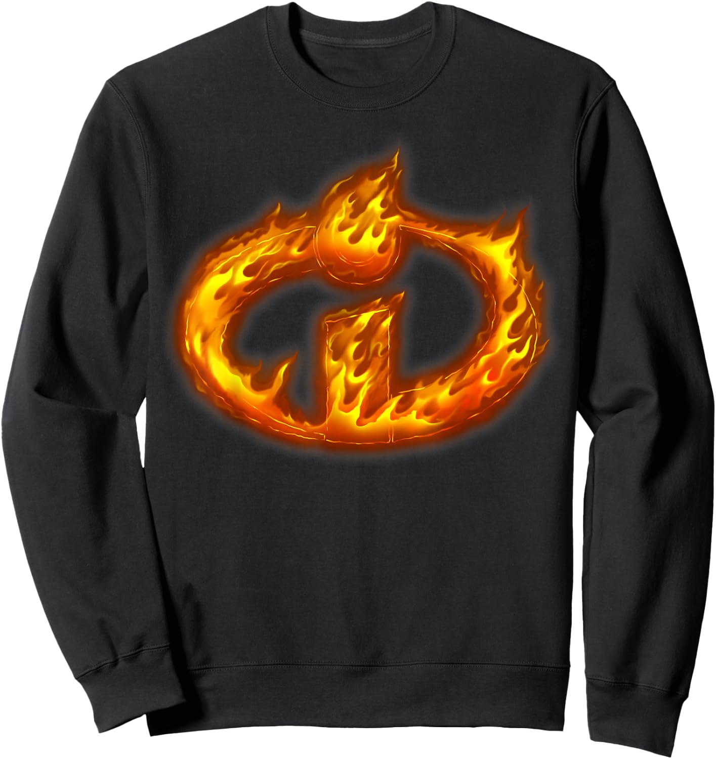 Disney Pixar Incredibles Flaming Hot Logo Graphic Sweatshirt - Sweatshirt | Black