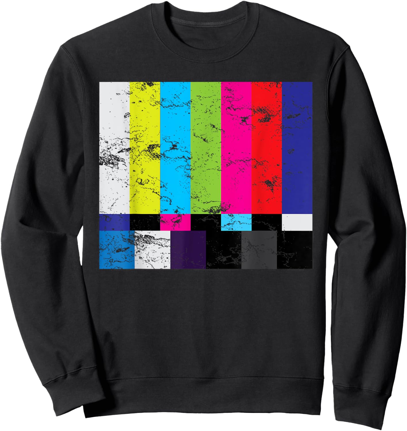 TV Color Bars Shirt Television Test Pattern Monitor Gift Sweatshirt - Sweatshirt | Black