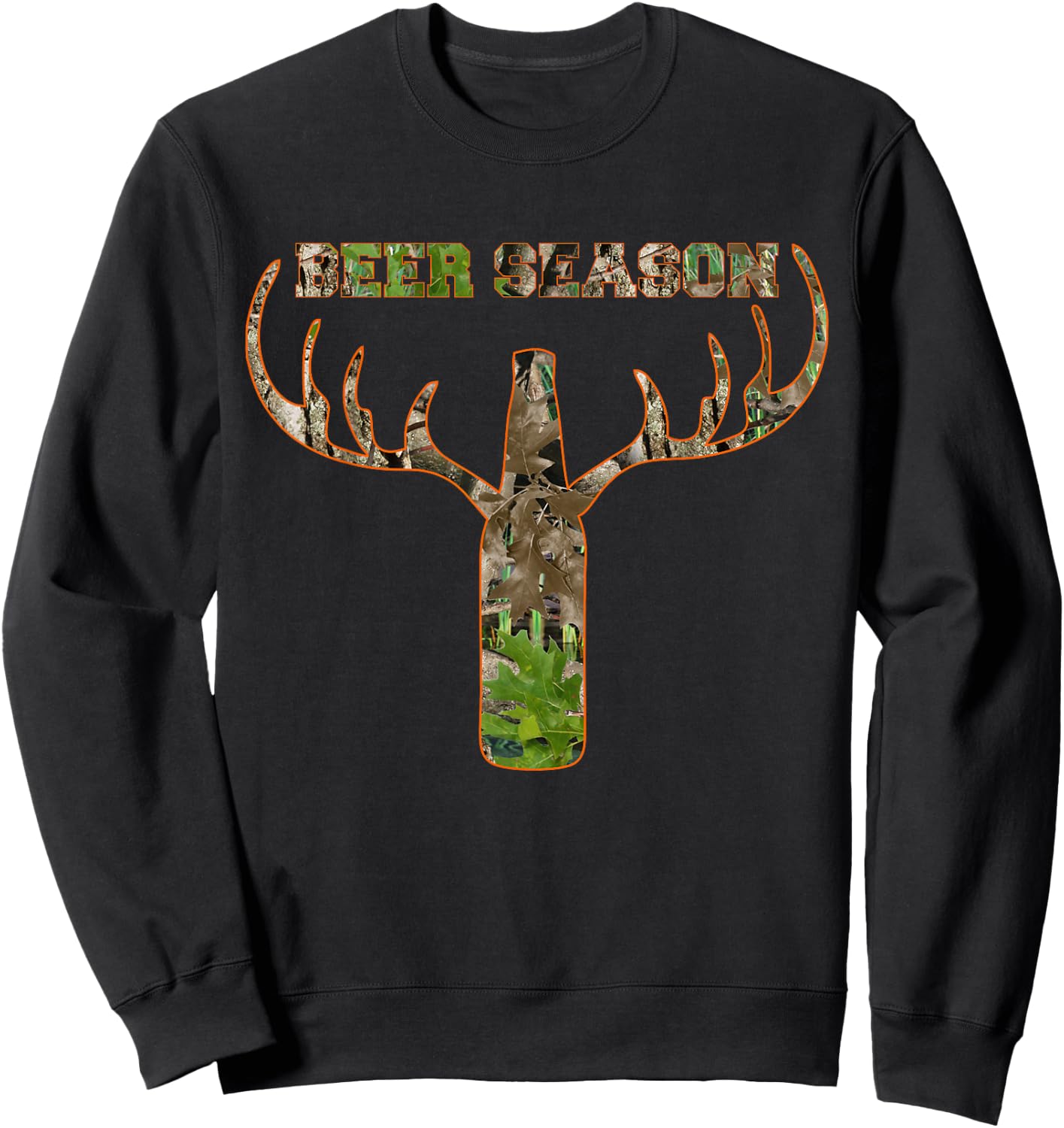 Deer Hunting Beer Season Whitetail Buck Sweatshirt - Sweatshirt | Black
