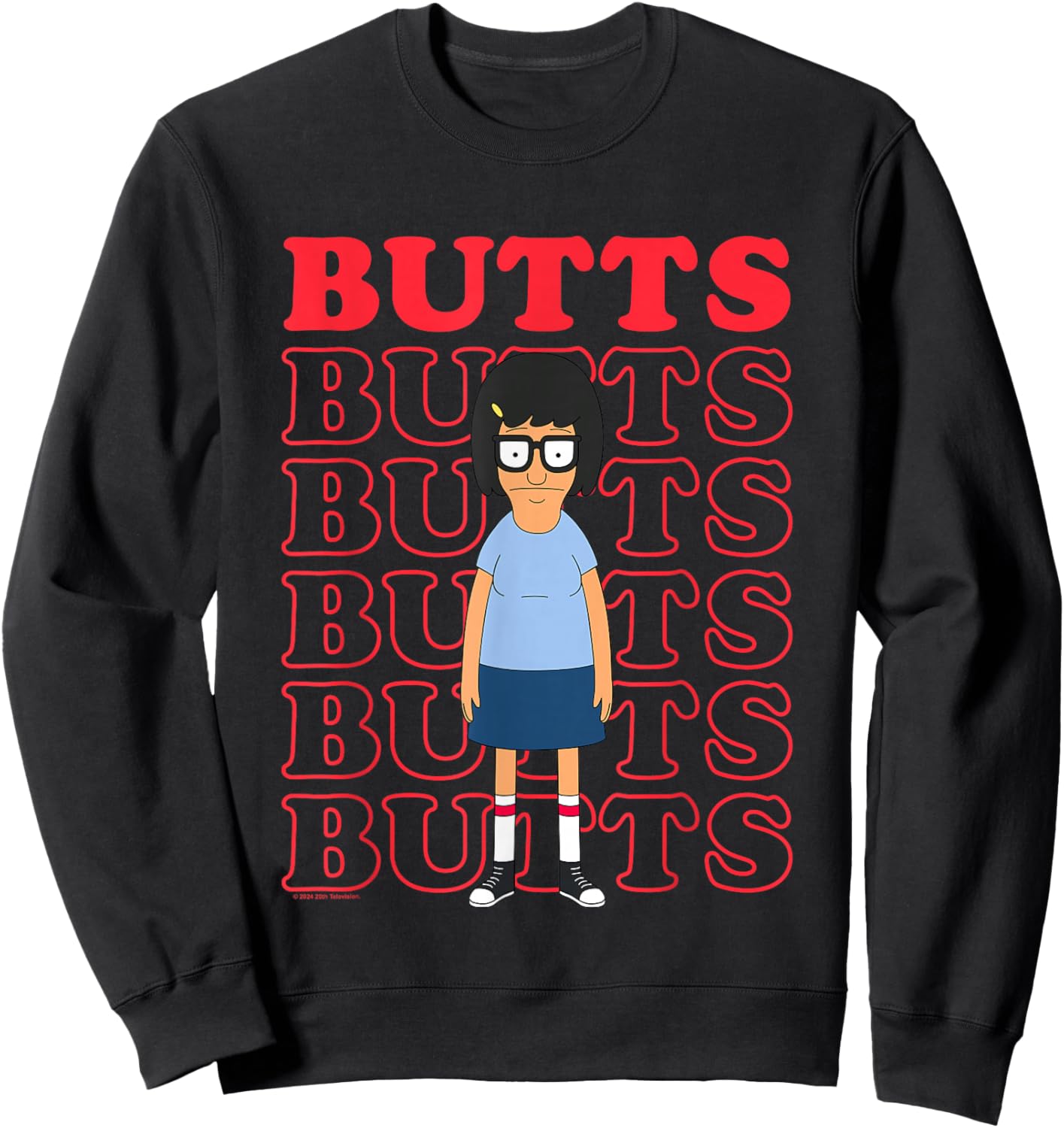 Bob's Burgers Tina Likes Butts Logo Stack Sweatshirt - Sweatshirt | Black