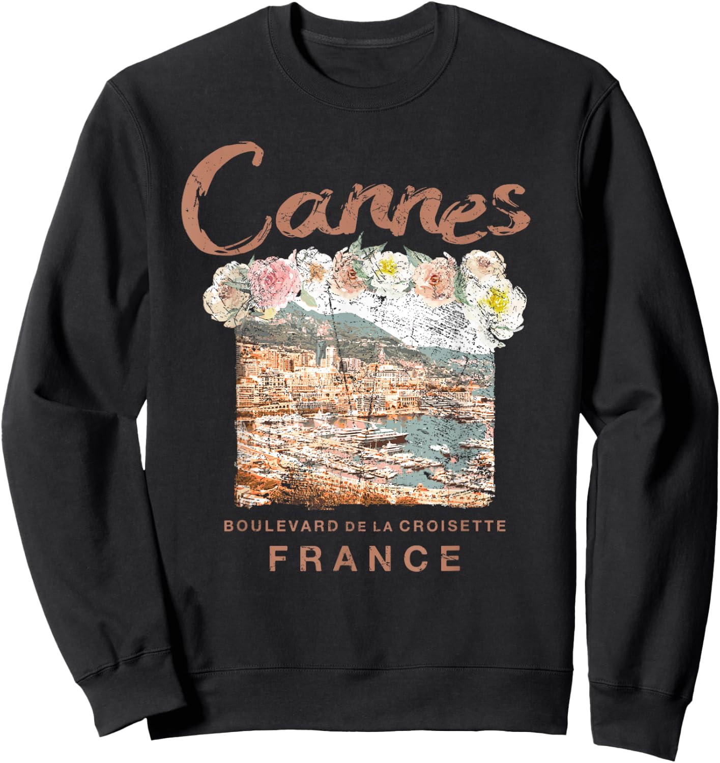 Cannes France French Riviera Festival Vintage T Shirt Sweatshirt - Sweatshirt | Black