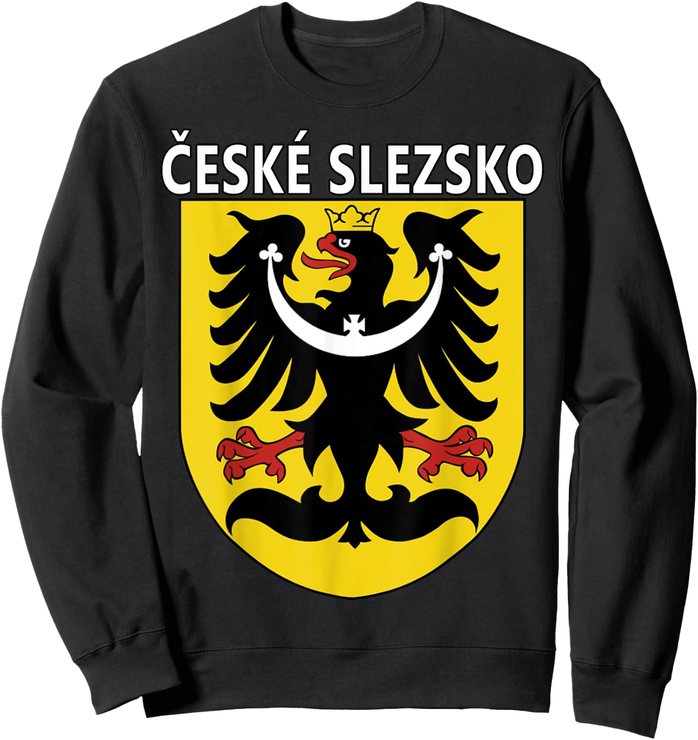 Czech Silesia Eagle Coat of Arms with Ceske Slezsko Sweatshirt - Sweatshirt | Black