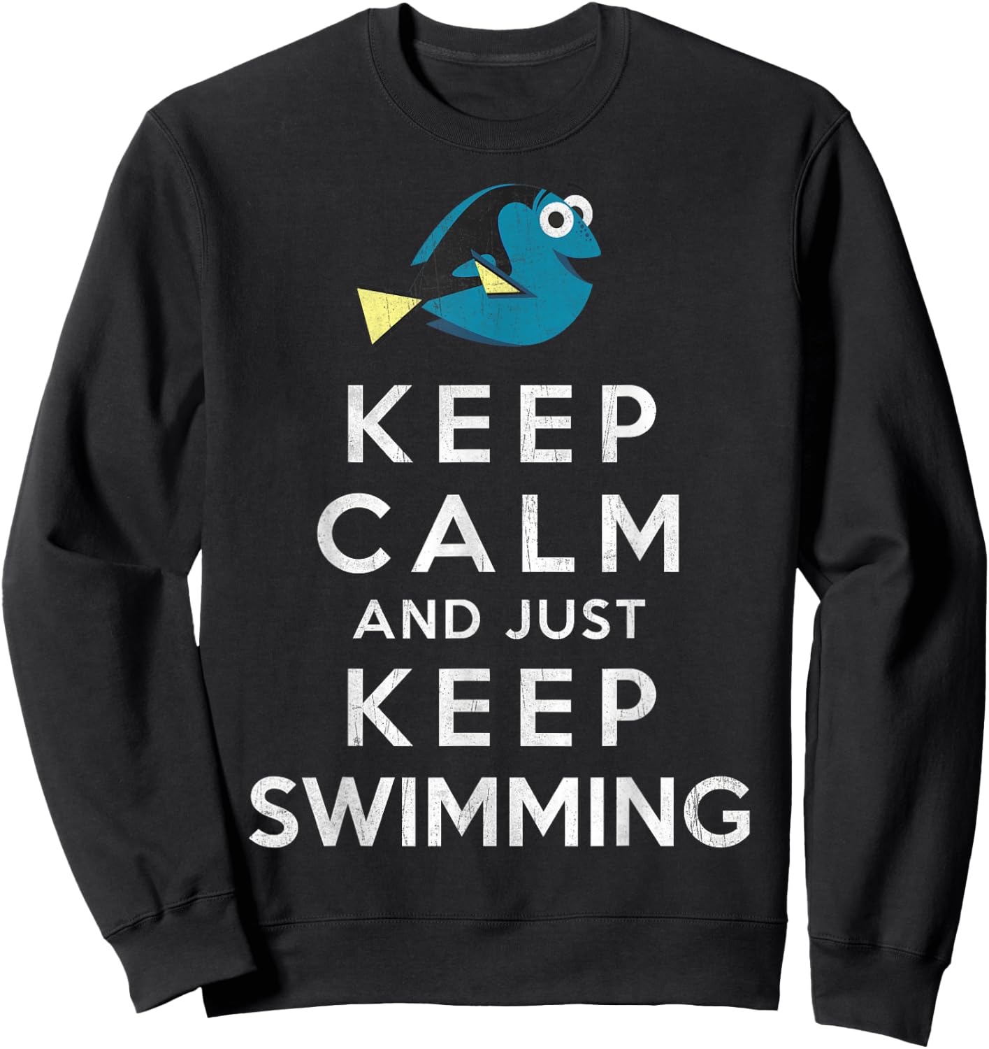 Disney Pixar Finding Dory Keep Calm And Just Keep Swimming Sweatshirt - Sweatshirt | Black