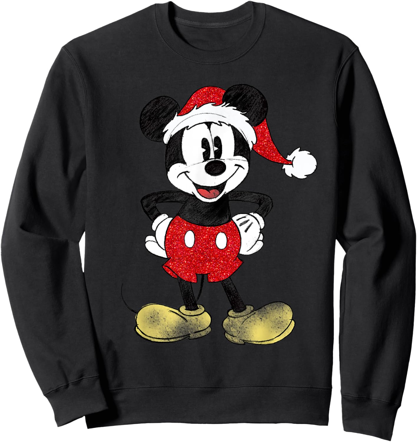 Disney - Santa Mickey Mouse Christmas Sweatshirt - Sweatshirt | Black