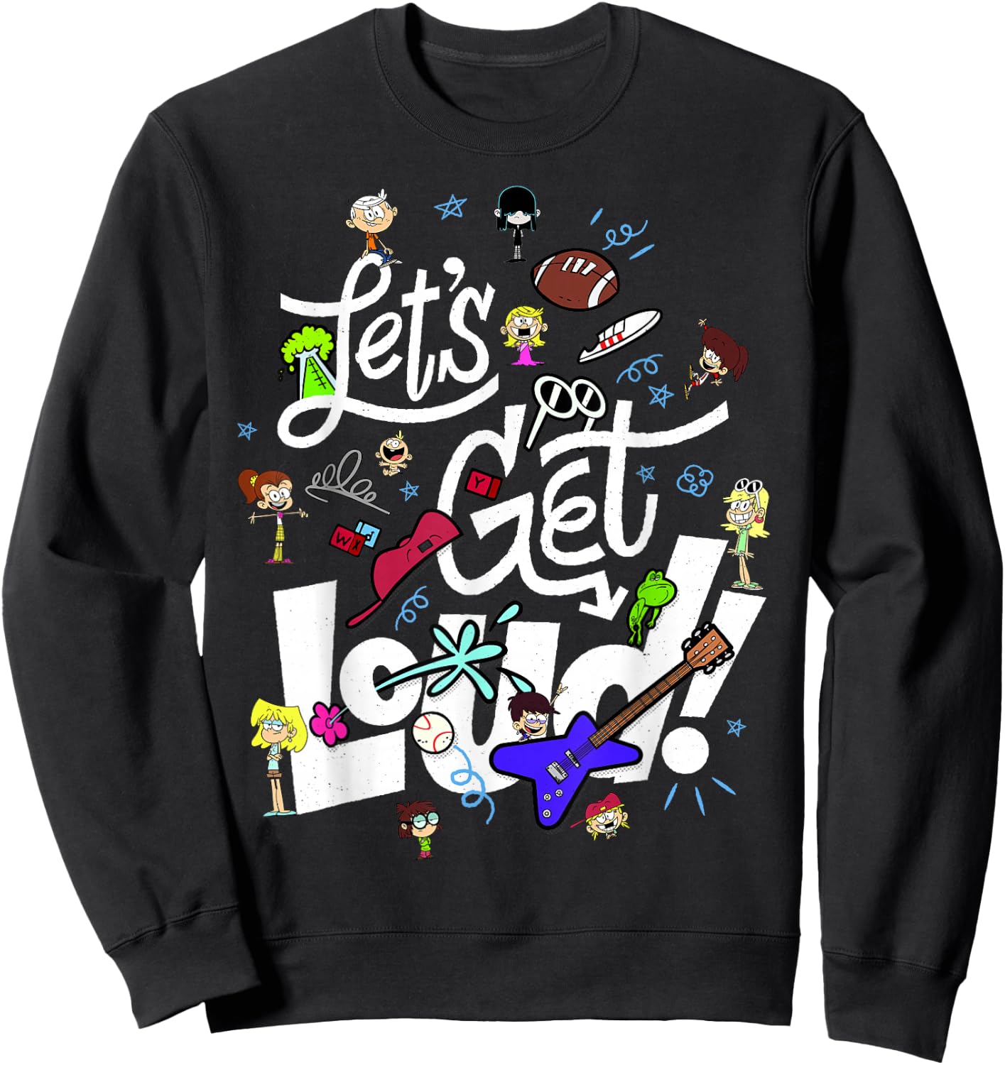 The Loud House Let's Get Loud Character Collage Sweatshirt - Sweatshirt | Black