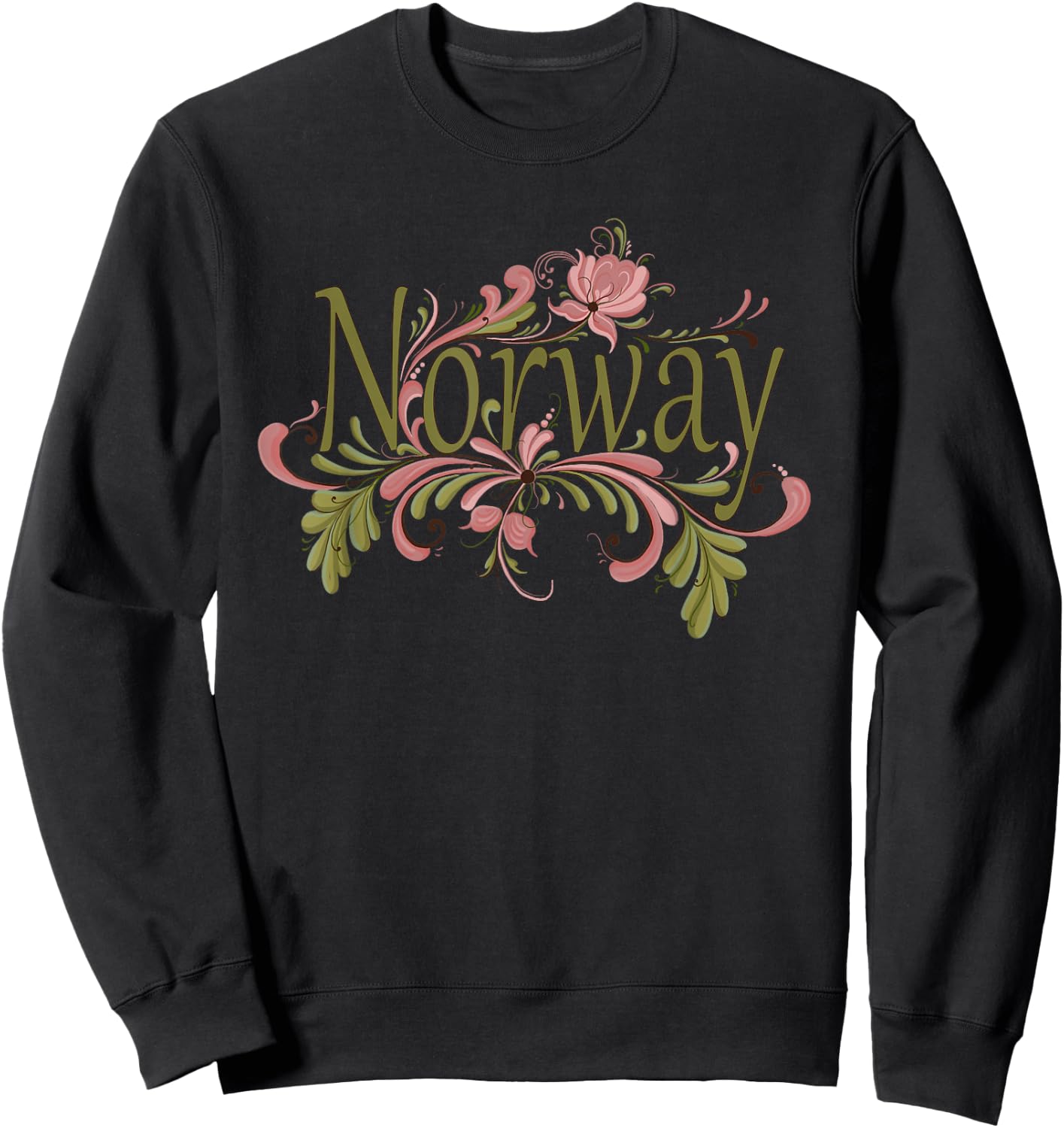 Eventyr Rosemaling Norway Norwegian Norway Rosemaling Norwegian Gift Sweatshirt - Sweatshirt | Black