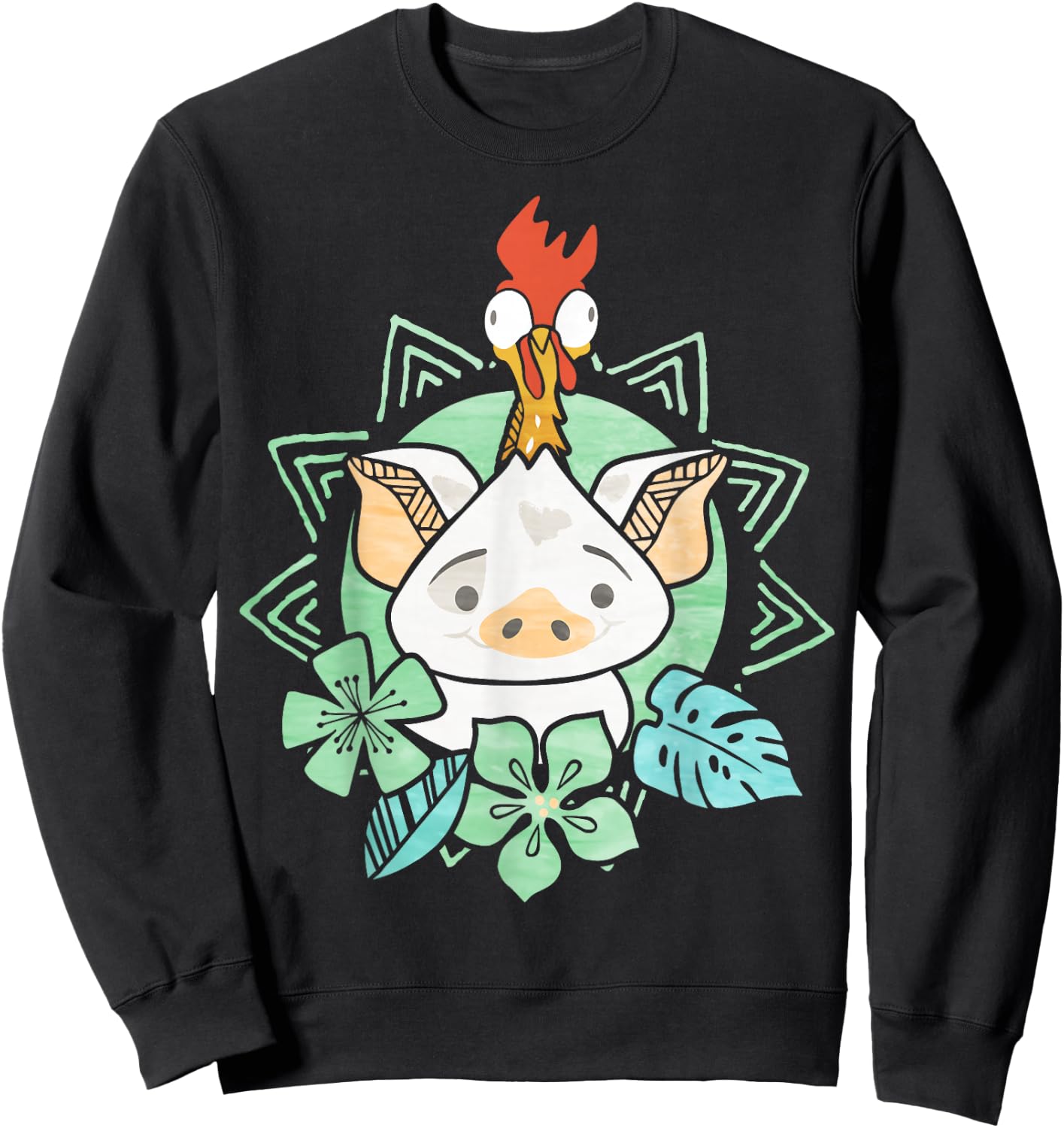 Disney Moana Pua & HEI HEI Tropical Graphic Sweatshirt - Sweatshirt | Black