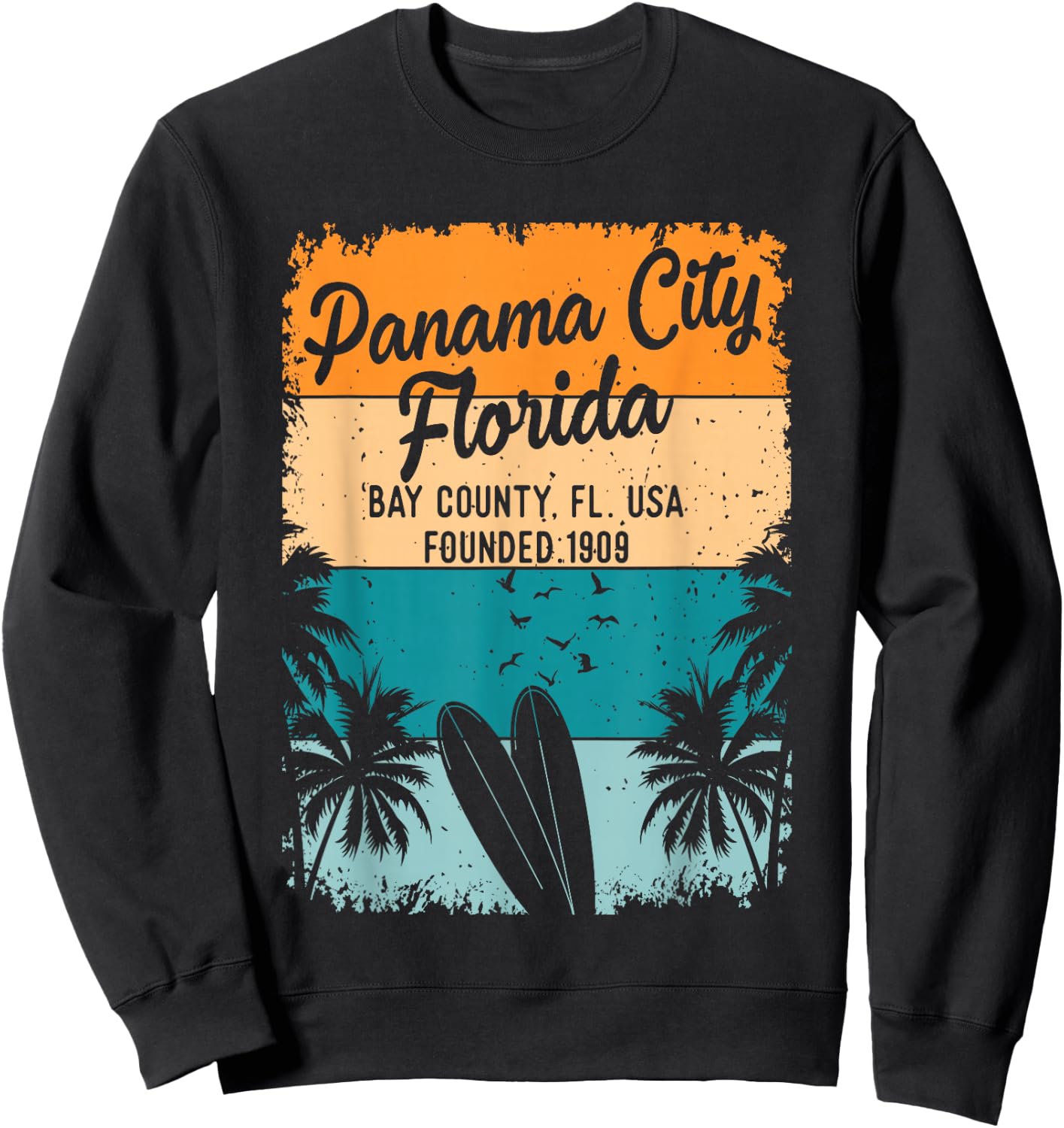 Panama City Beach Florida FL Souvenirs Gifts Men Women Kids Sweatshirt - Sweatshirt | Black