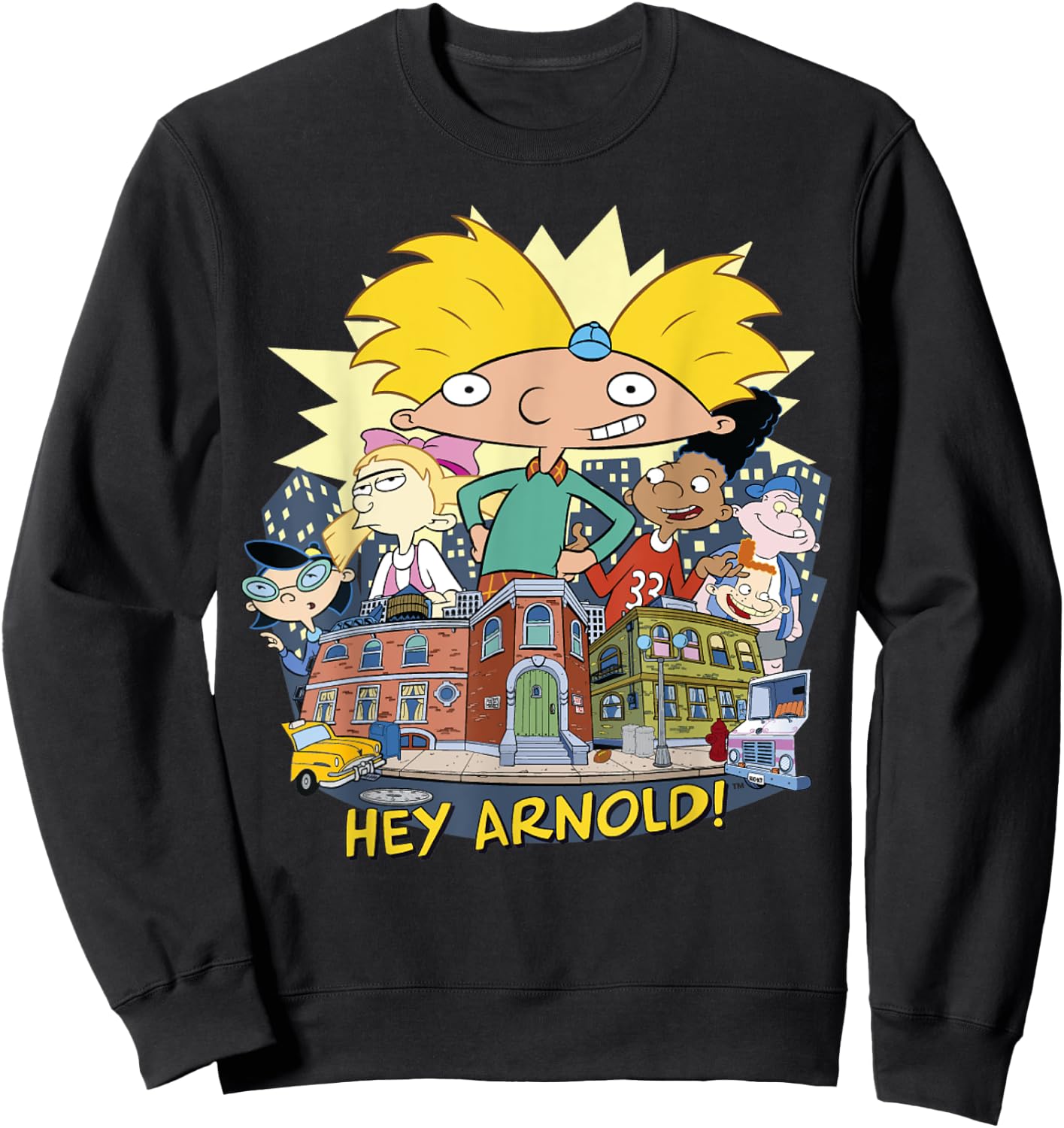 Hey Arnold Neighborhood Poster Sweatshirt - Sweatshirt | Black