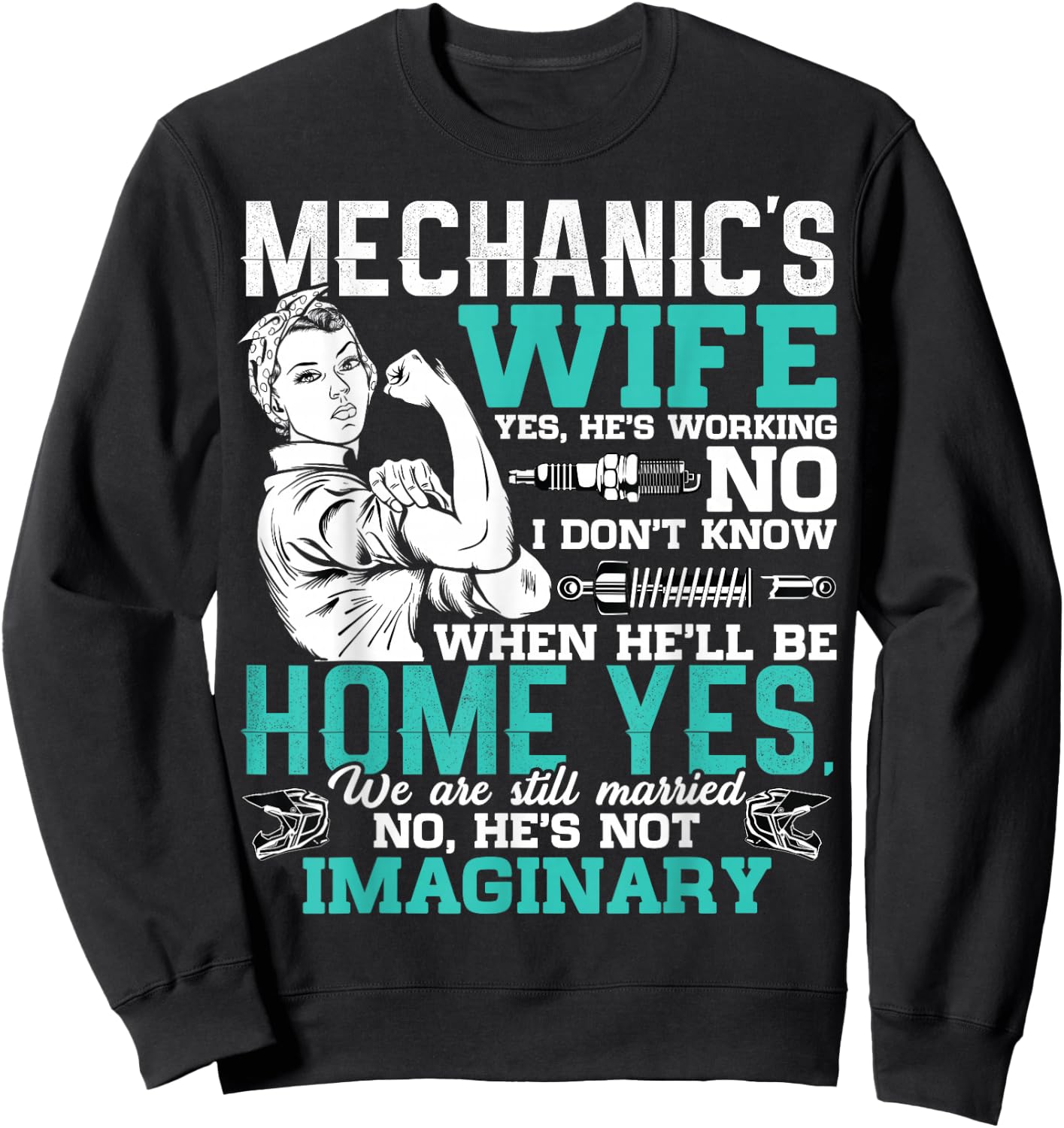 Mechanic Wife Funny Auto Car Mechanic's Wife Women Sweatshirt - Sweatshirt | Black
