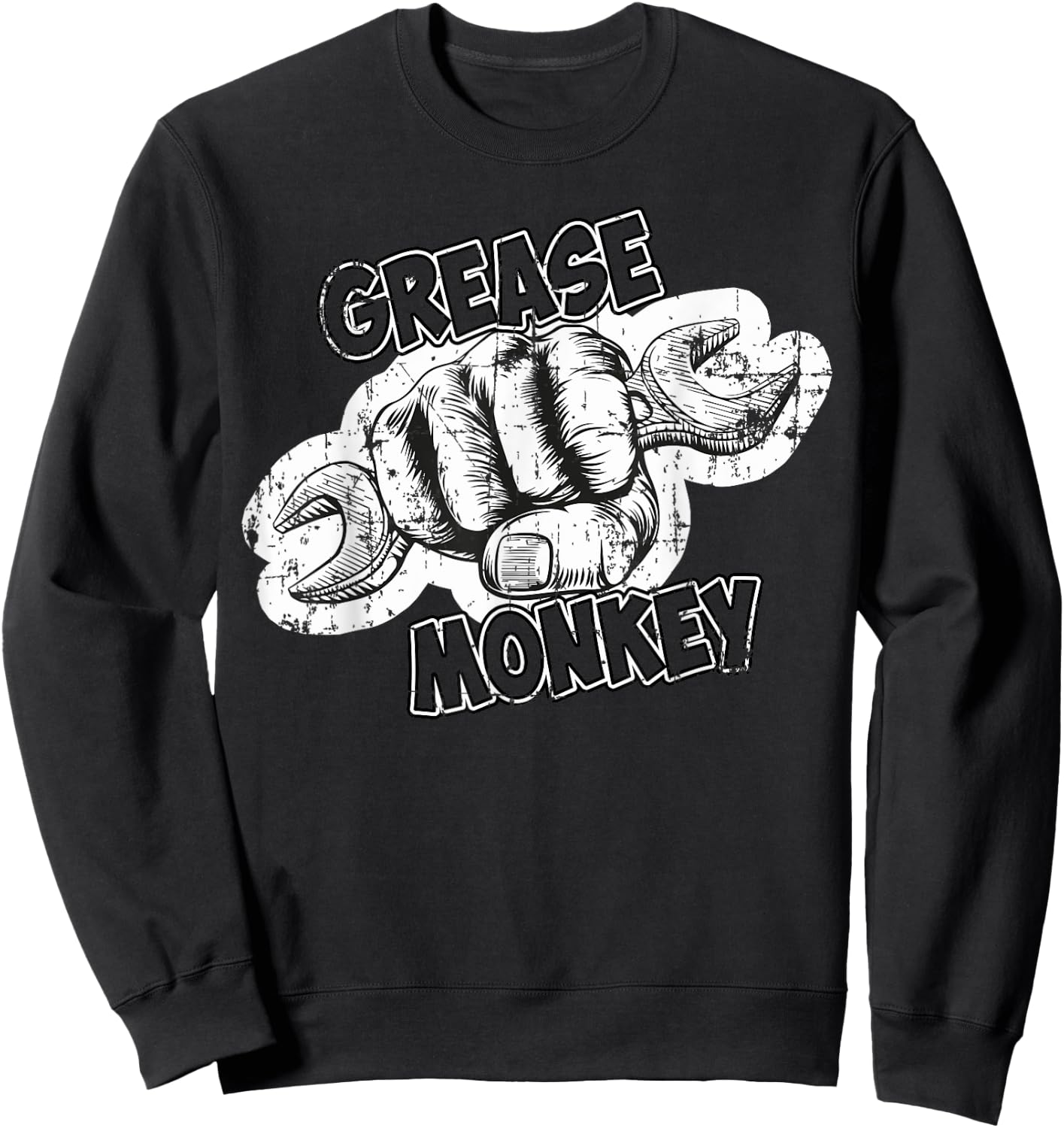 Grease Monkey Wrench Auto Mechanics Sweatshirt - Sweatshirt | Black