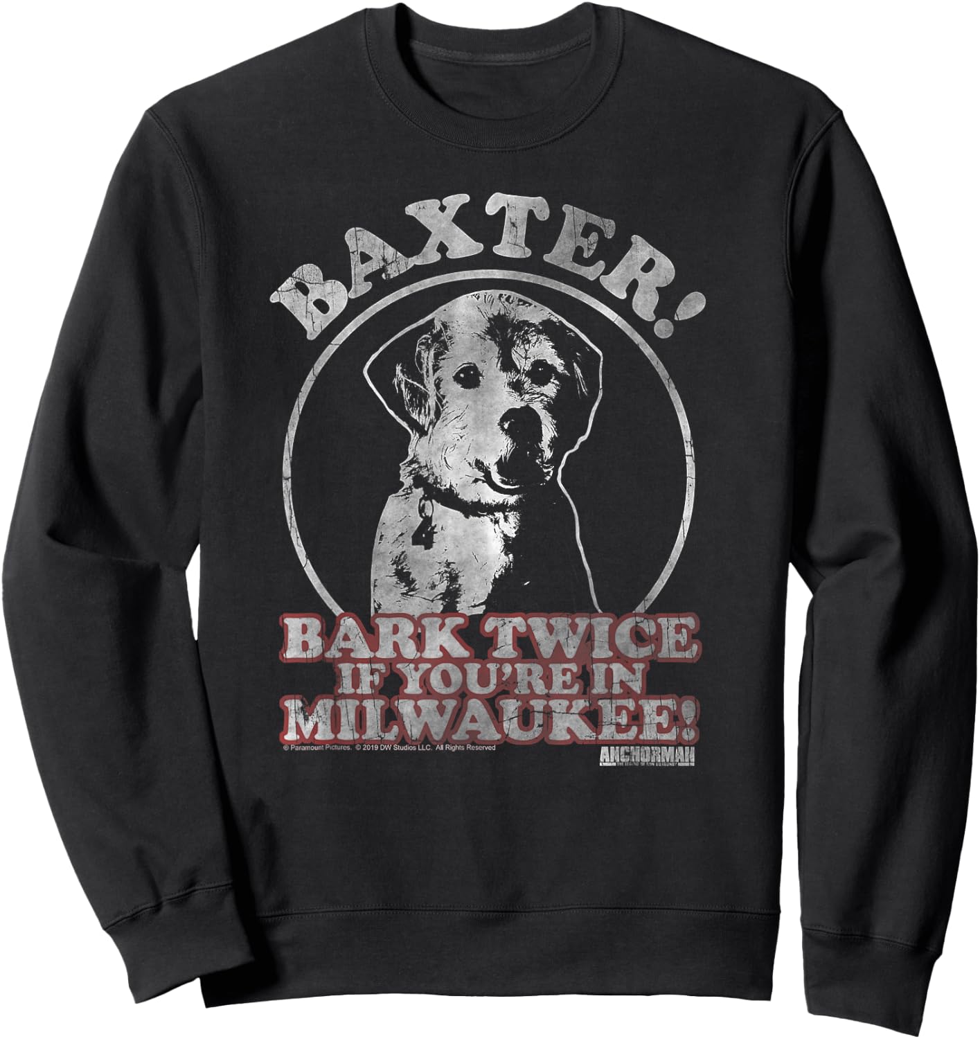 Anchorman Baxter Bark Twice Portrait Sweatshirt - Sweatshirt | Black