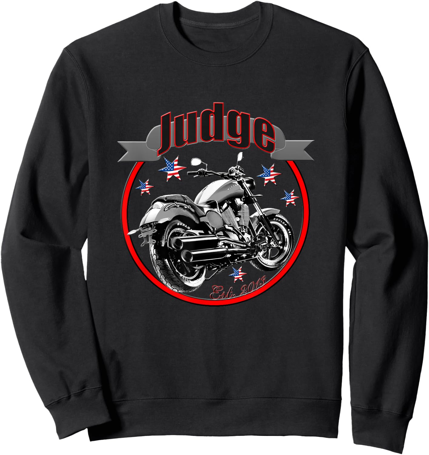 Victory Judge U.S.A. Star Motorcycle Sweatshirt - Sweatshirt | Black