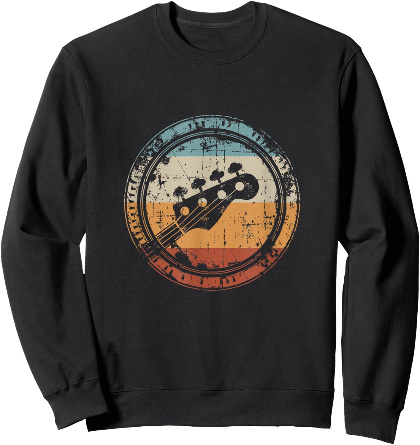 Vintage Bass Guitar Headstock for Bassist and Bass Player Small Sweatshirt - Sweatshirt | Black