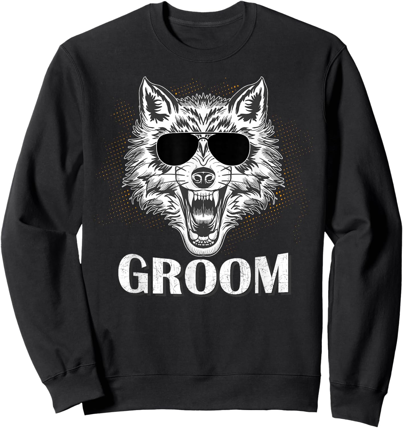 Groom Wolf Bachelor Party Shirt Sweatshirt - Sweatshirt | Black