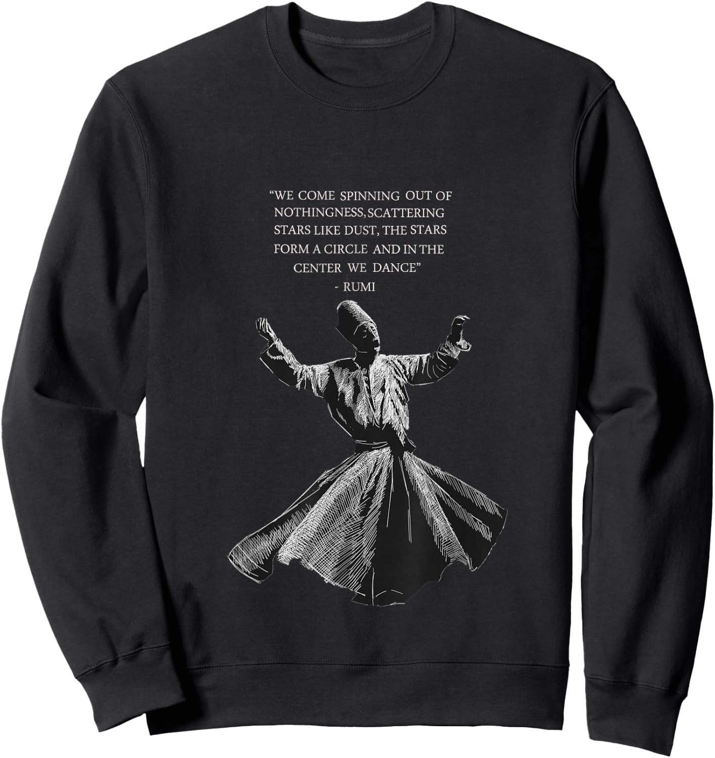 Rumi Whirling Dervish Sweatshirt - Sweatshirt | Black