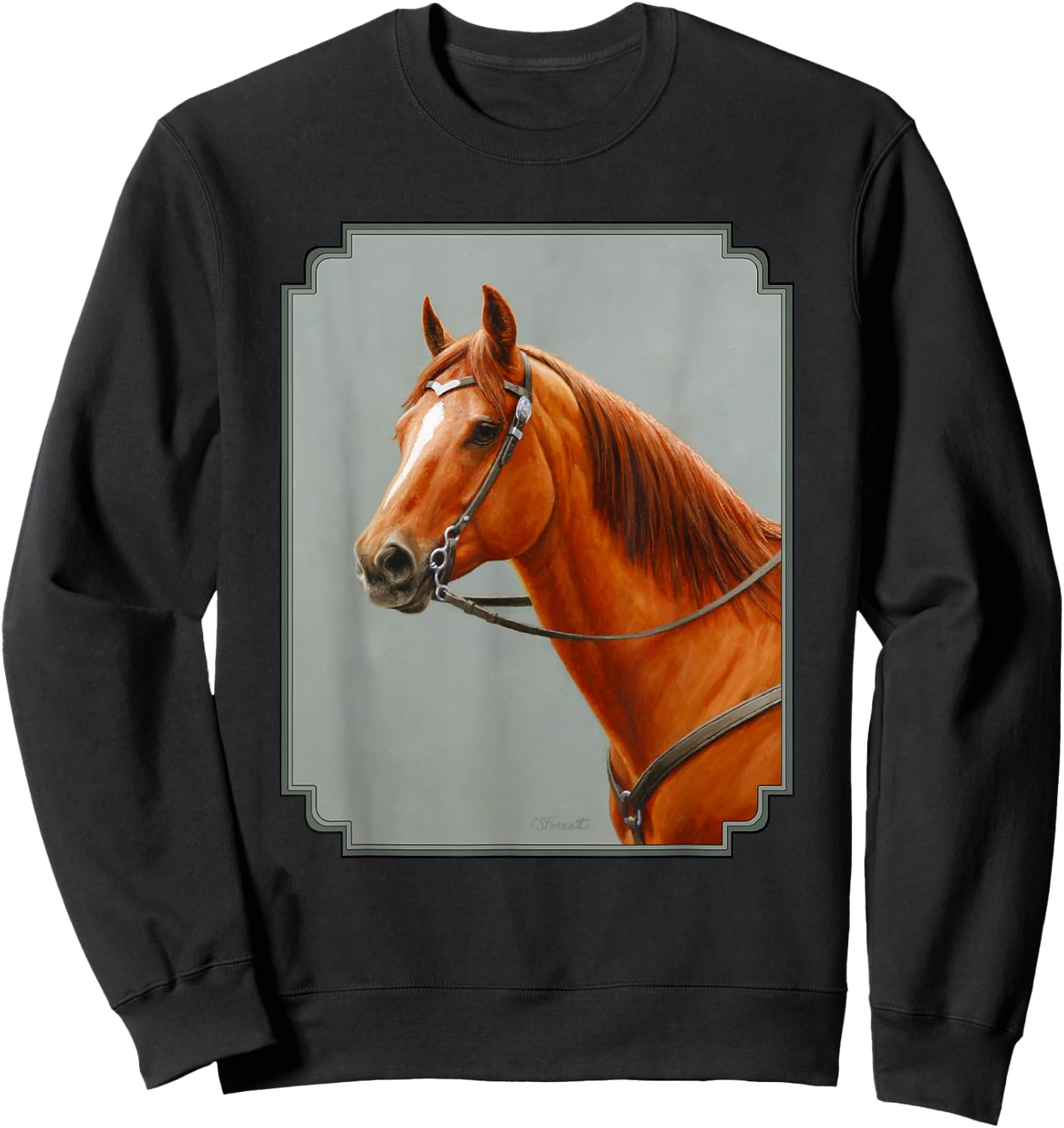 Beautiful Red Dun Chestnut Sorrel Western Quarter Horse Sweatshirt - Sweatshirt | Black