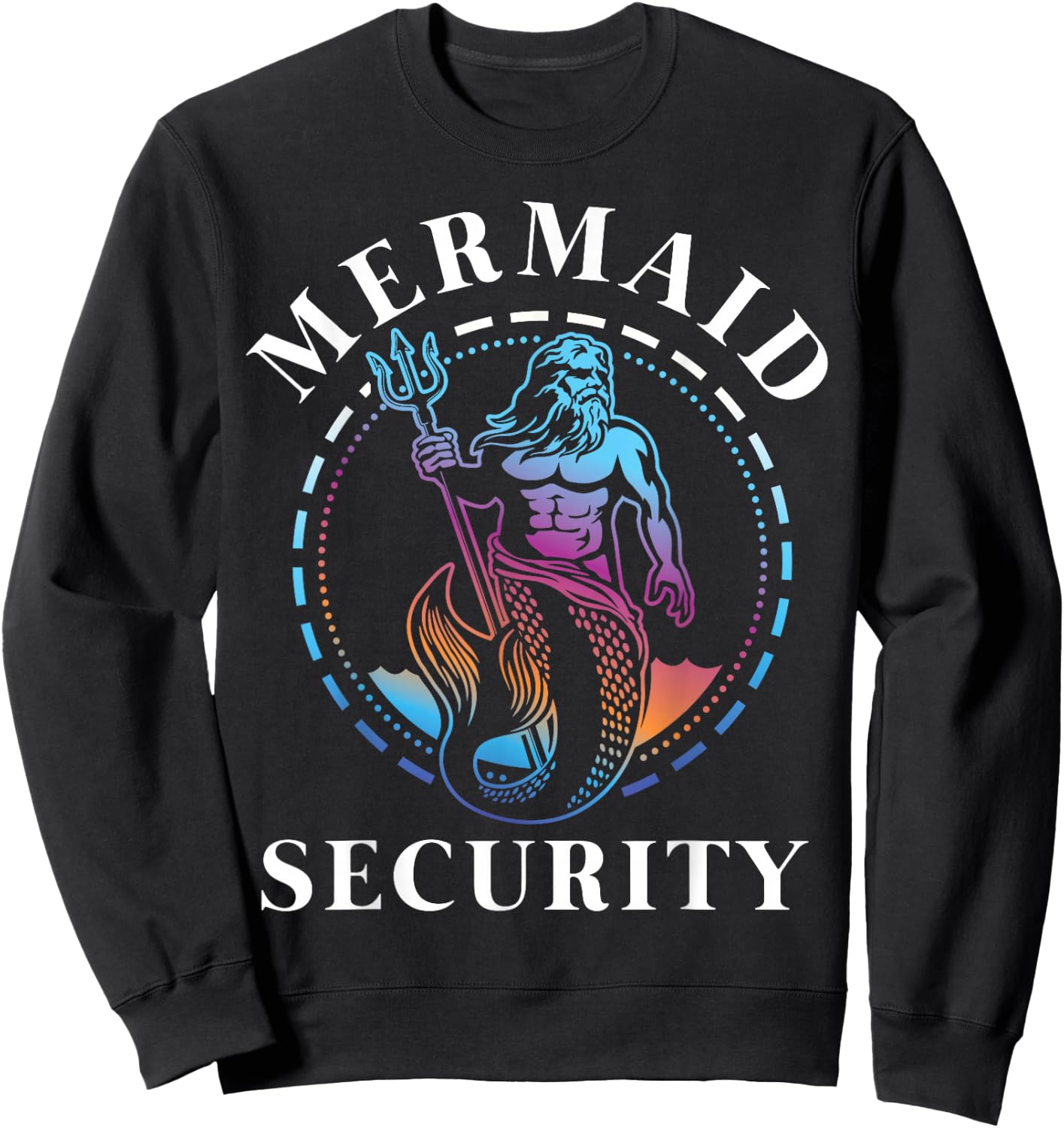 Mermaid Security Dad Brother Grandpa of Swimmer Gift Sweatshirt - Sweatshirt | Black