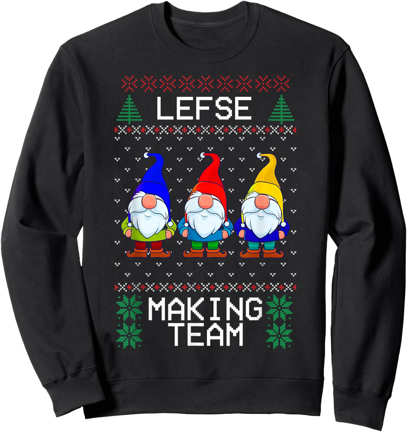 Lefse Making Team, Nordic Christmas Tomte Gnome Xmas Women Sweatshirt - Sweatshirt | Black