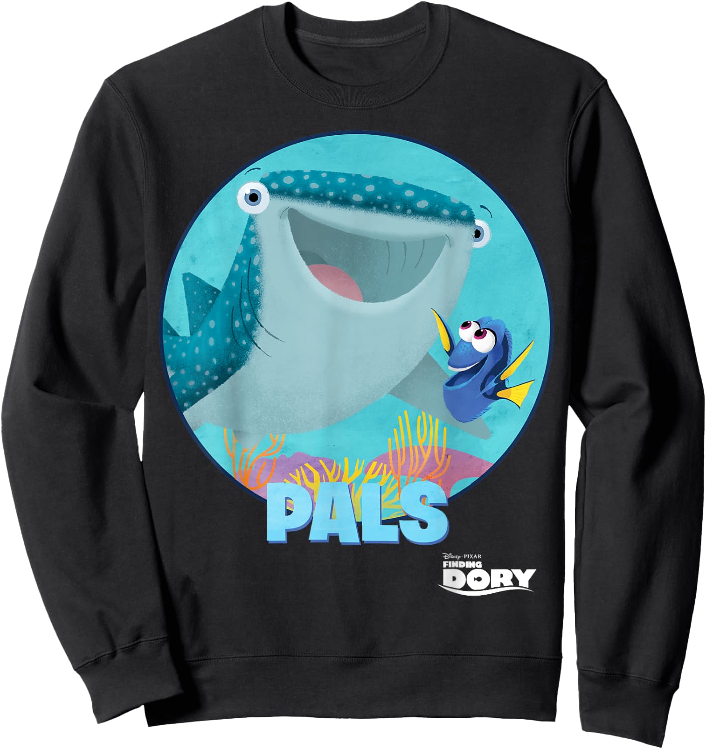 Disney Pixar Finding Dory & Destiny Biggest Fish Pals Logo Sweatshirt - Sweatshirt | Black
