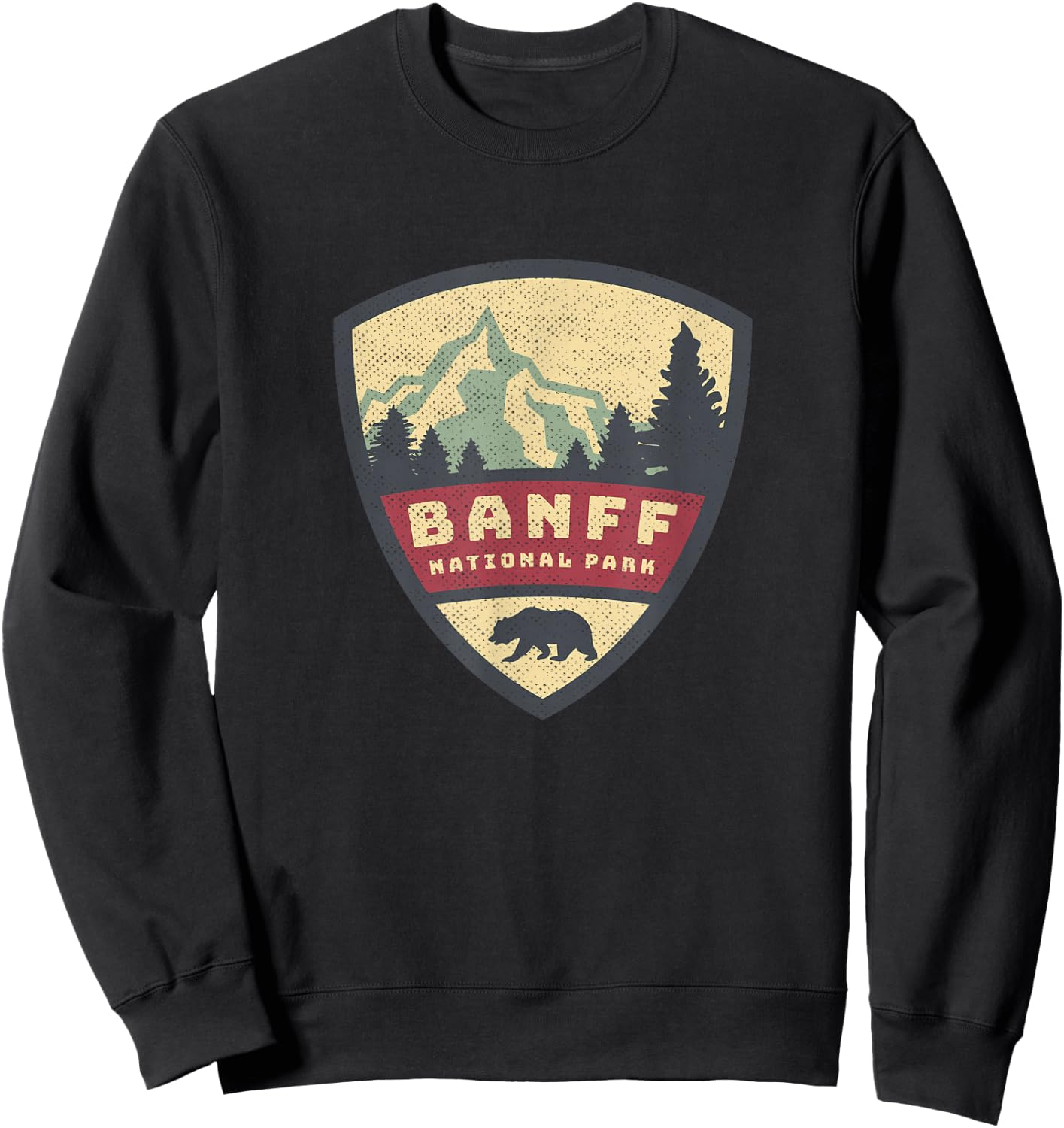 Vintage Retro Canadian Banff National Park Rustic Souvenirs Sweatshirt - Sweatshirt | Black
