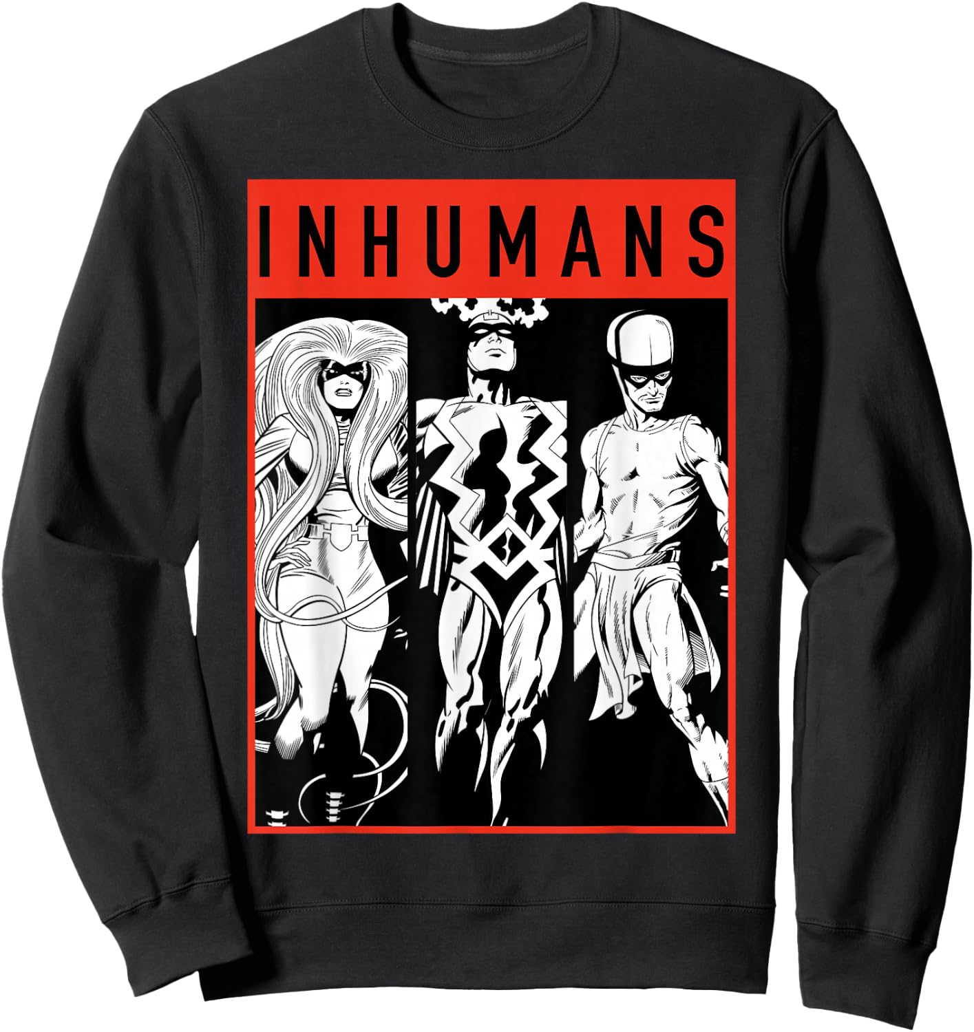 Marvel The Inhumans Black Bolt Karnak Medusa Graphic Sweatshirt - Sweatshirt | Black