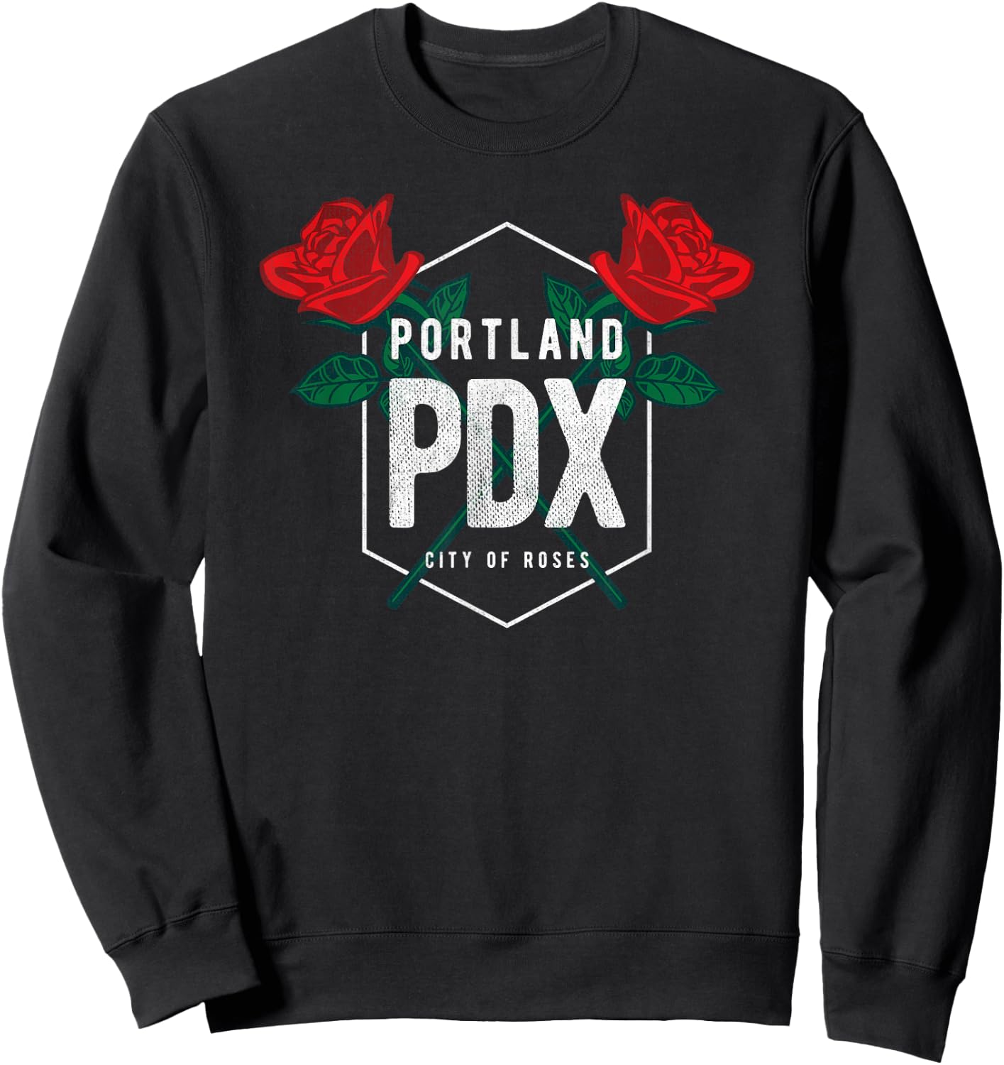 Portland Oregon Badge PDX Portland Squad Pacific Wonderland Sweatshirt - Sweatshirt | Black