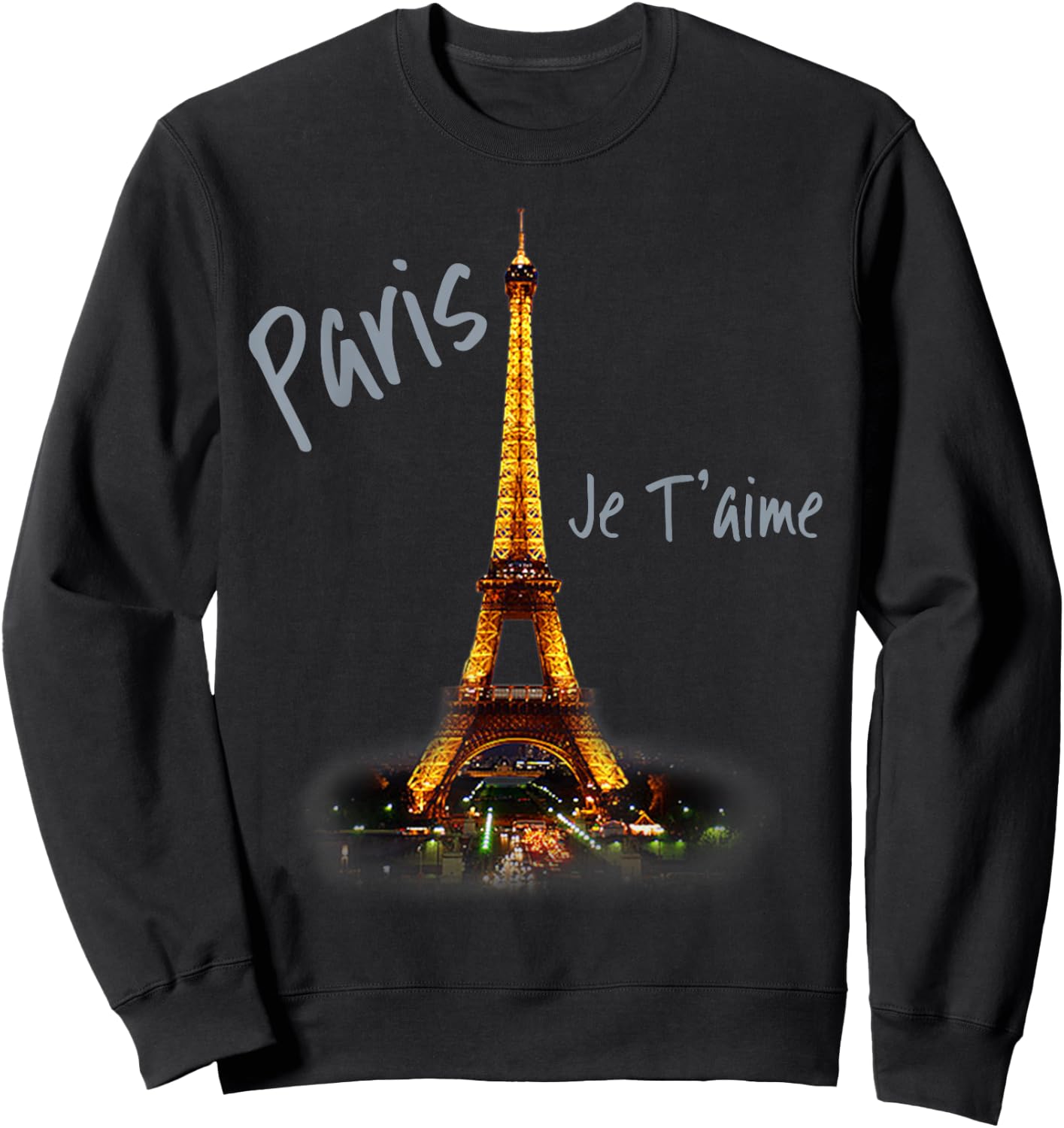 Eiffel Tower Paris French Vintage I Love Paris France Sweatshirt - Sweatshirt | Black