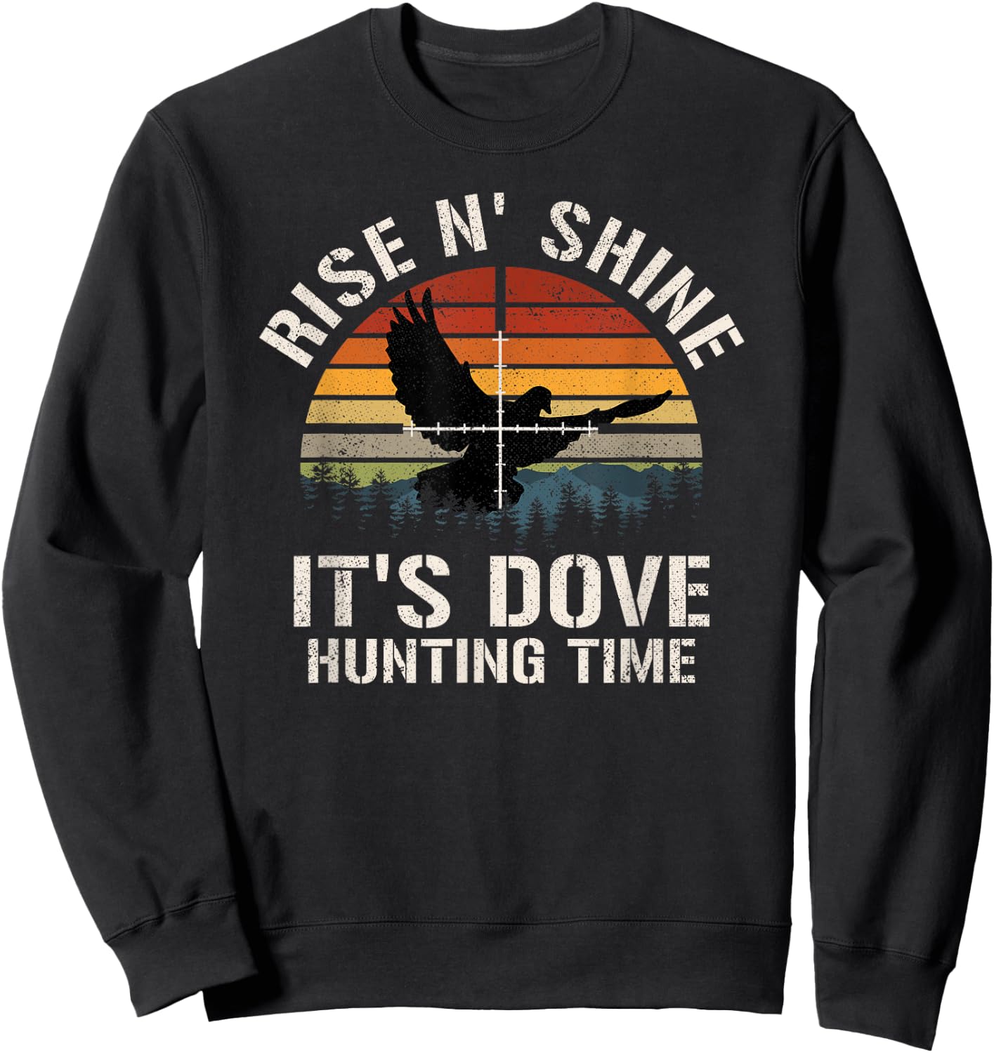 Vintage Sunset Dove Hunting Season Sweatshirt - Sweatshirt | Black