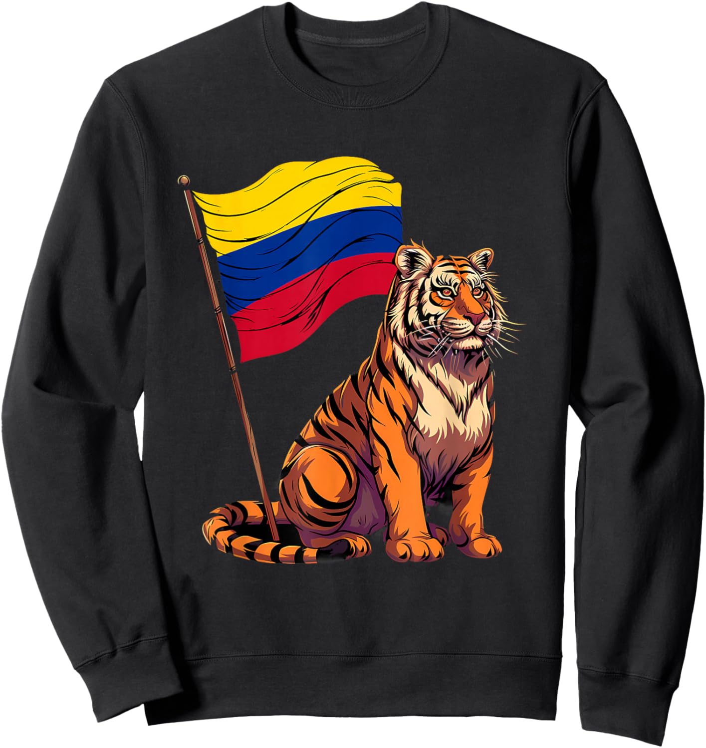 Colombia Flag Tiger Colombian Roots Colombian Pride Sweatshirt - Sweatshirt | Black