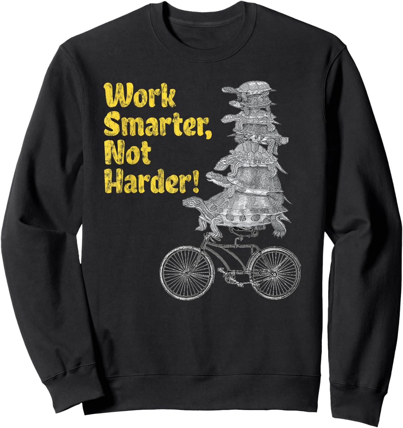 Work Smarter not harder Funny Turtle Gift T Shirt for Kids Sweatshirt - Sweatshirt | Black