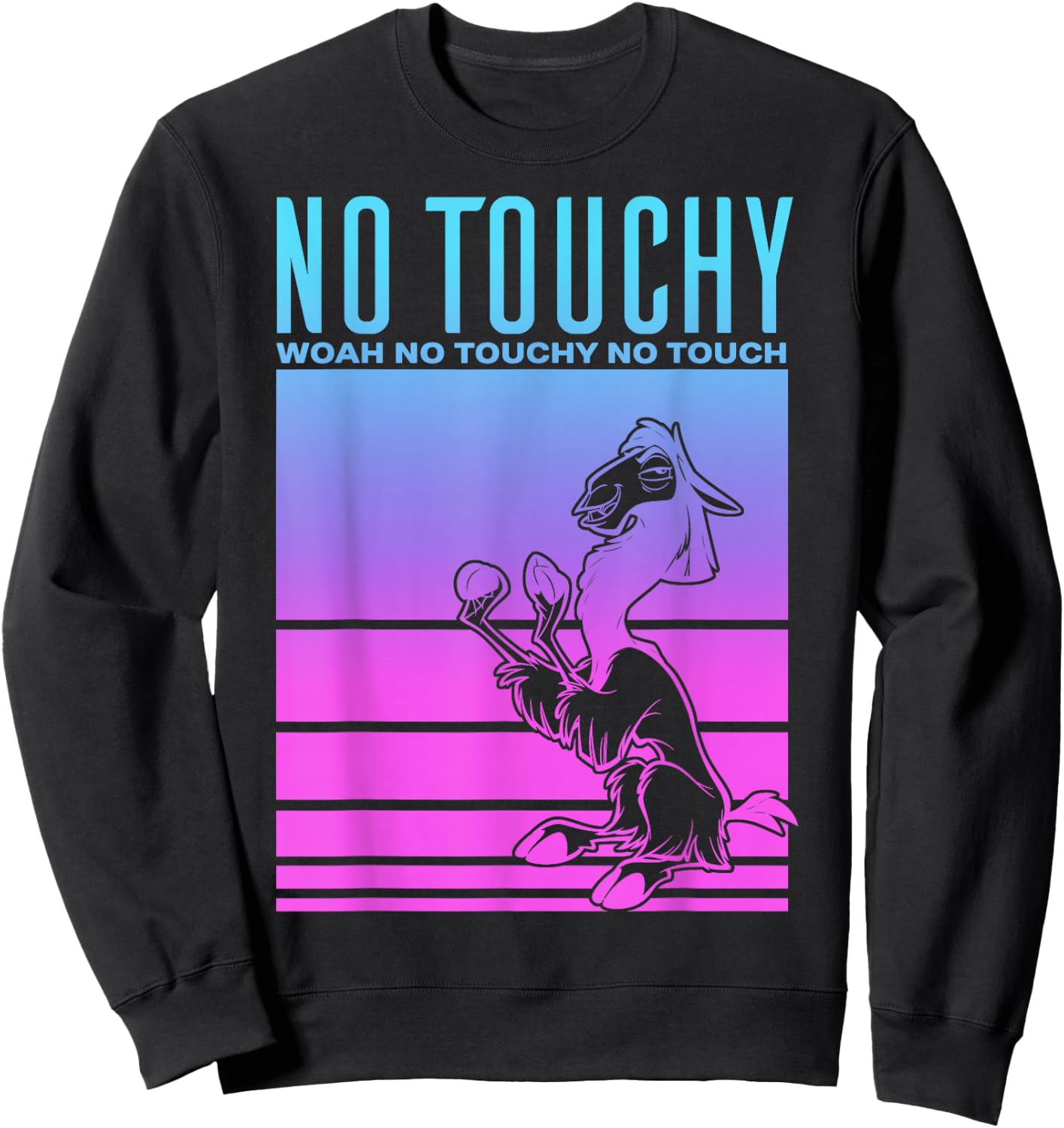 Disney The Emperor's New Groove No Touchy Graphic Sweatshirt - Sweatshirt | Black