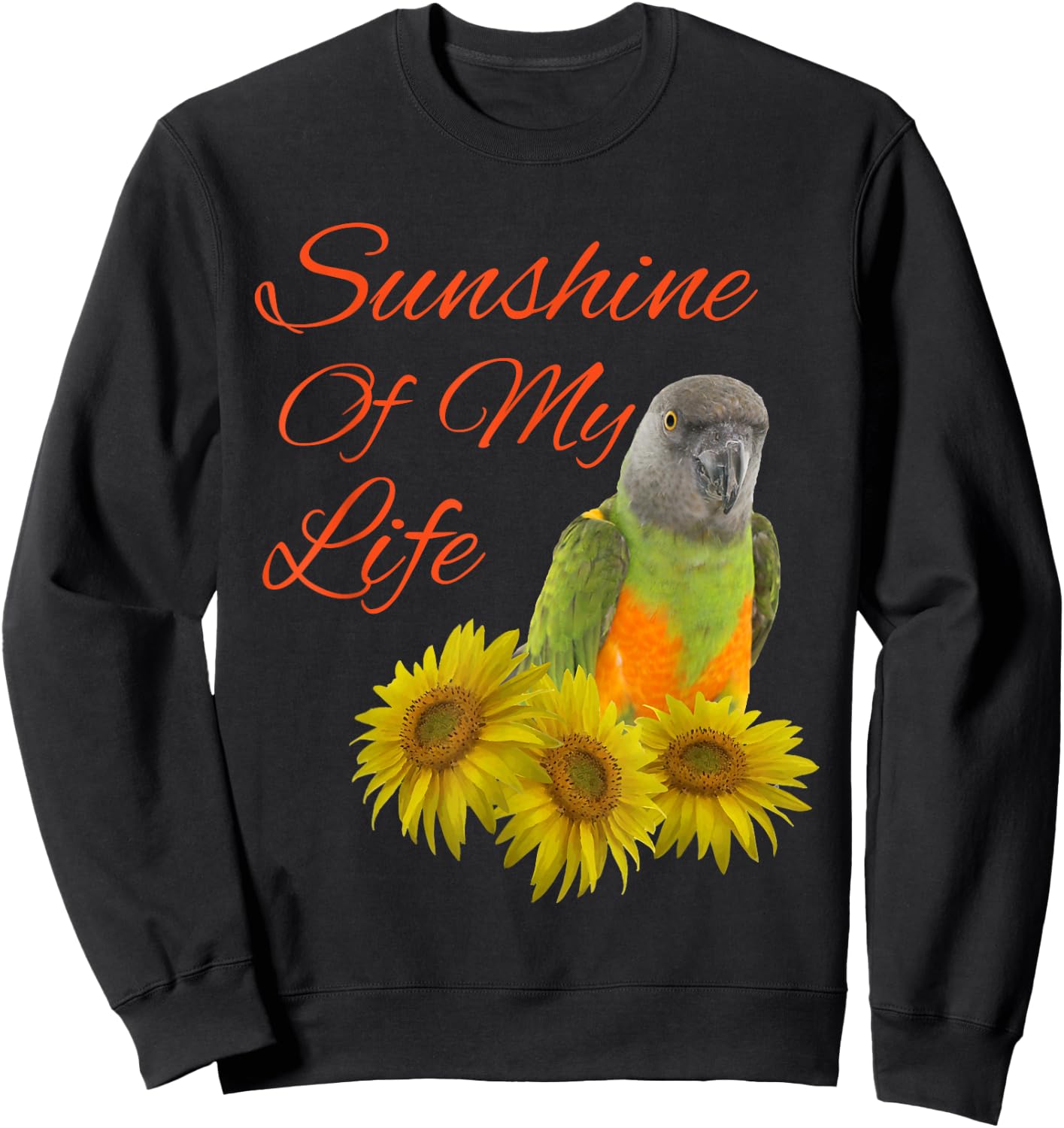 Senegal Parrot Sunshine Sunflower Men Women Girls Kids Sweatshirt - Sweatshirt | Black