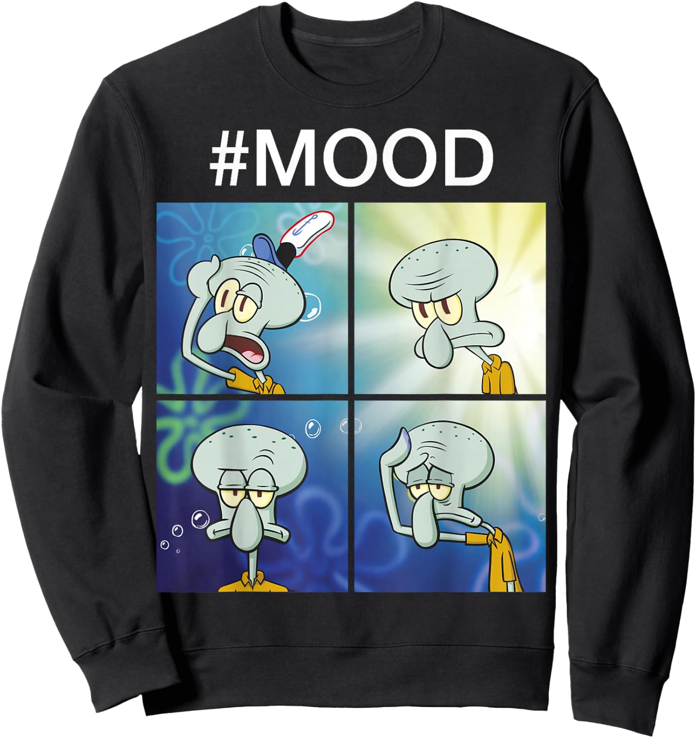 Spongebob Squarepants Squidward Mood Meme Small Sweatshirt - Sweatshirt | Black