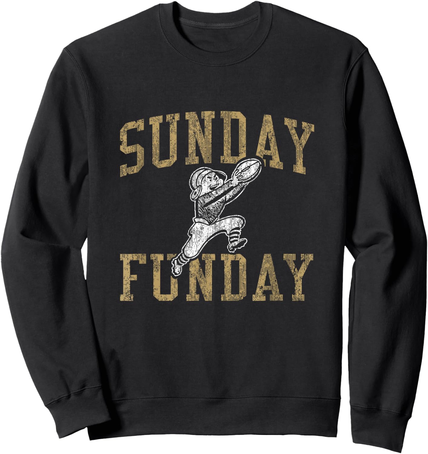 Vintage Sunday Funday T Shirt New Orleans Football Retro Sweatshirt - Sweatshirt | Black