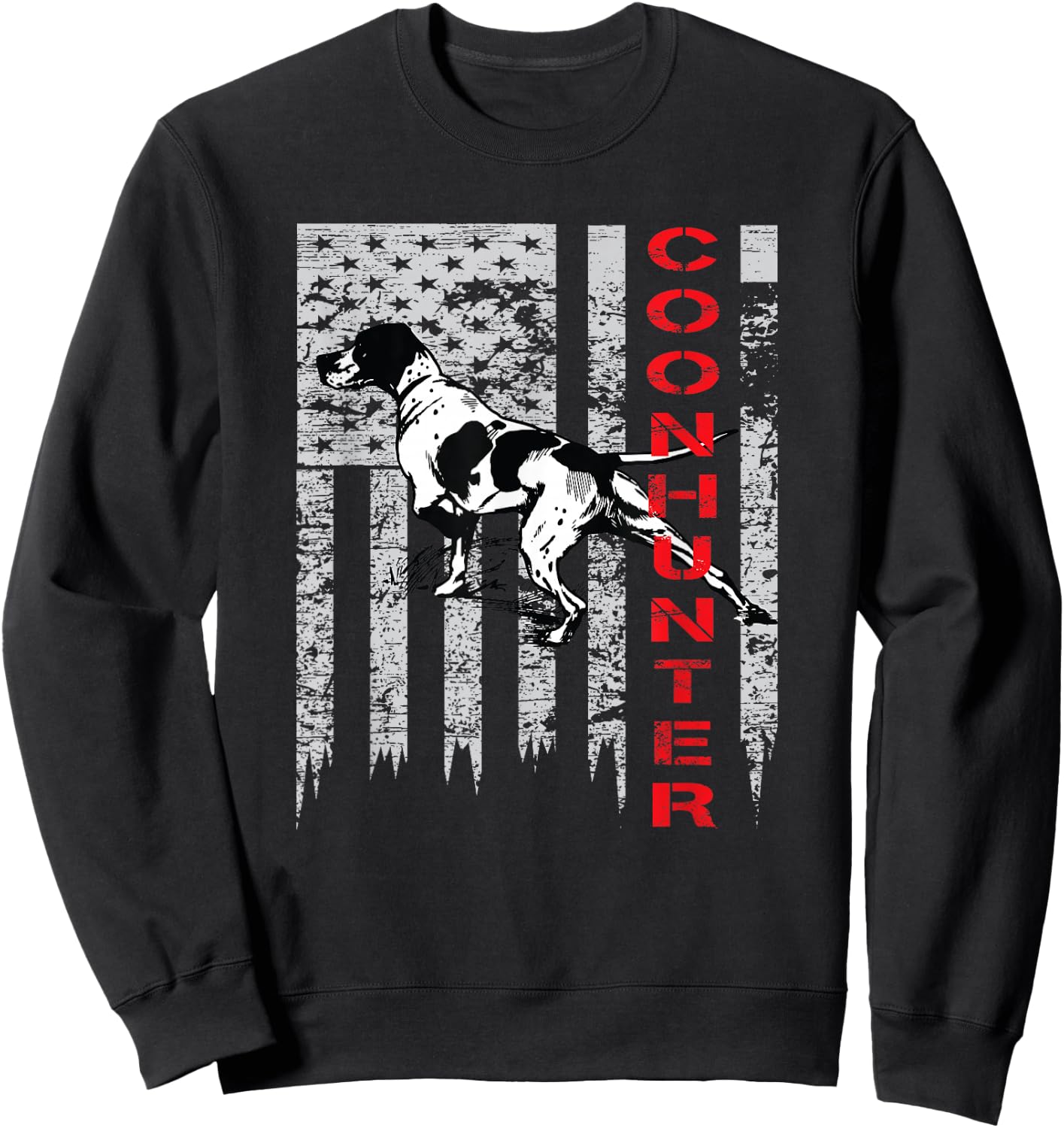 Distressed USA Flag Shirt for Coon Hunters Sweatshirt - Sweatshirt | Black