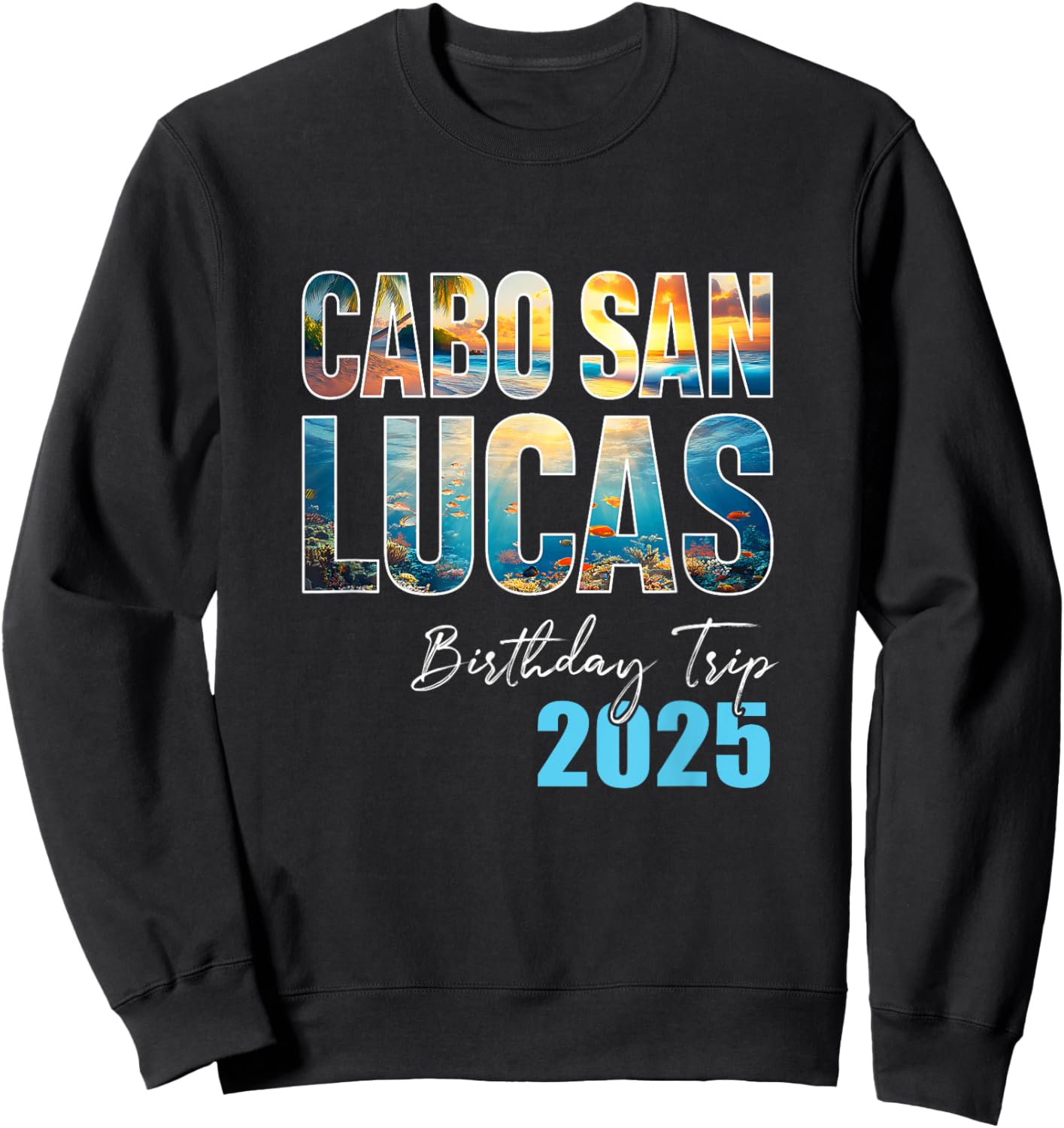 Cabo San Lucas Birthday Trip 2025 Vacation Party Crew Cruise Sweatshirt - Sweatshirt | Black