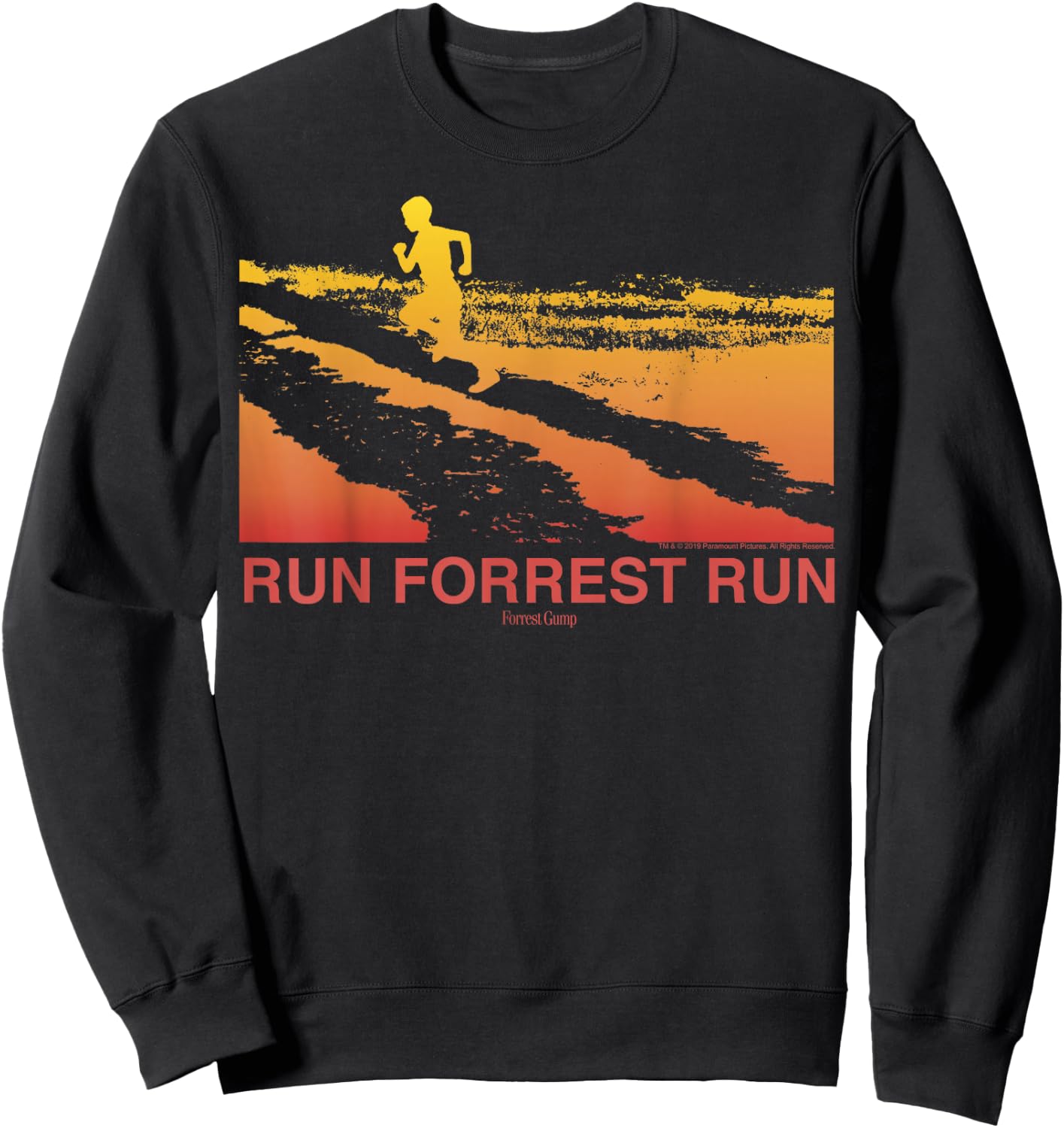 Forrest Gump Run Forrest Run Sunset Silhouette Sweatshirt - Sweatshirt | Black
