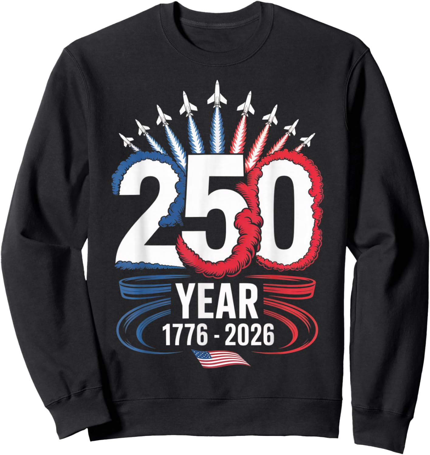 250 Years American Patriotic Birthday 250th 4th of July Sweatshirt - Sweatshirt | Black
