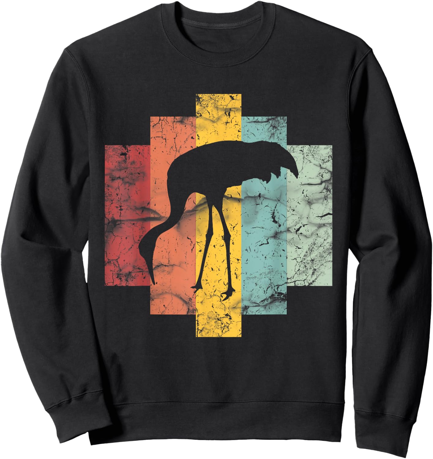 Retro Vintage Shape Sandhill Crane Lover Shirt Safari Pet Sweatshirt - Sweatshirt | Black