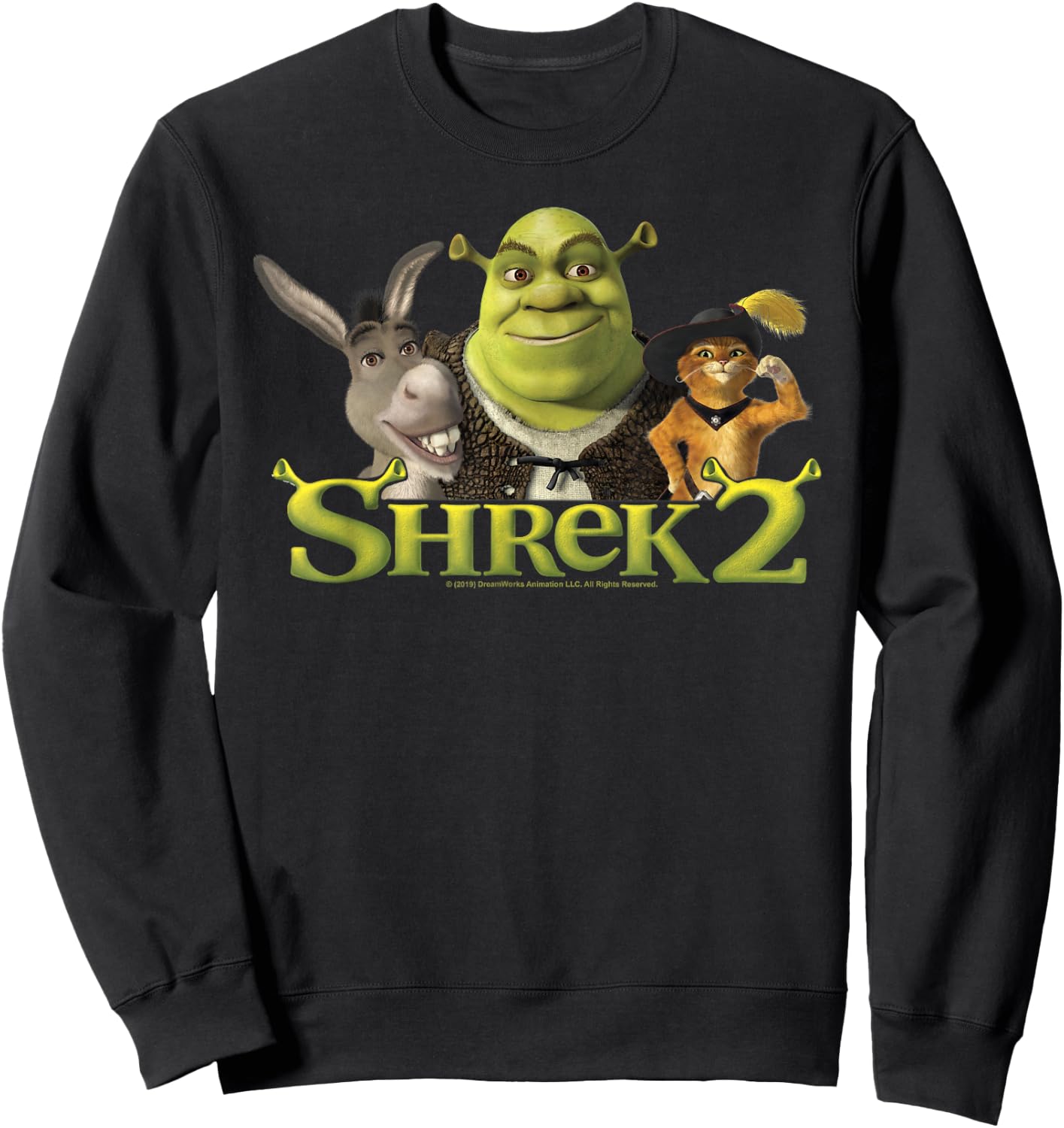 Shrek 2 Donkey & Puss in Boots Best Friends Sweatshirt - Sweatshirt | Black