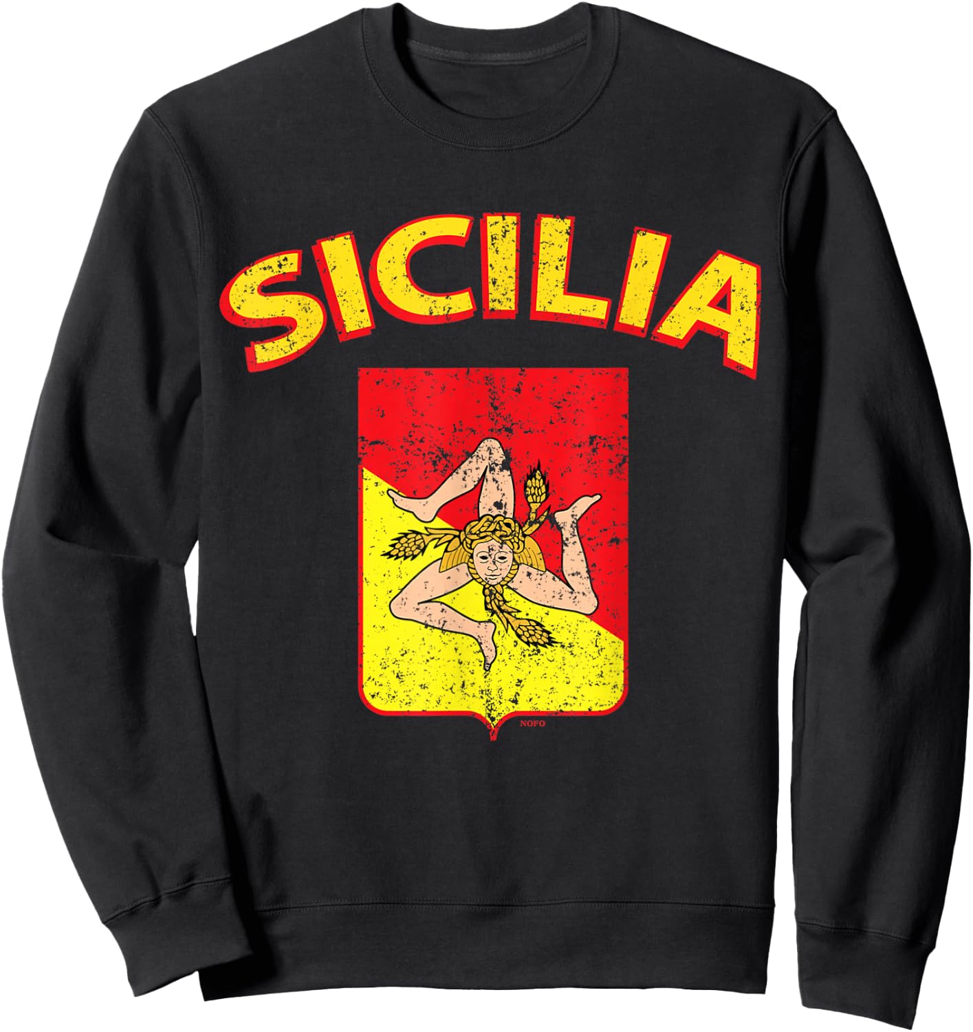 Sicilia Italia Flag, Sicilian, Sicily Italy, Sicilia Sweatshirt - Sweatshirt | Black