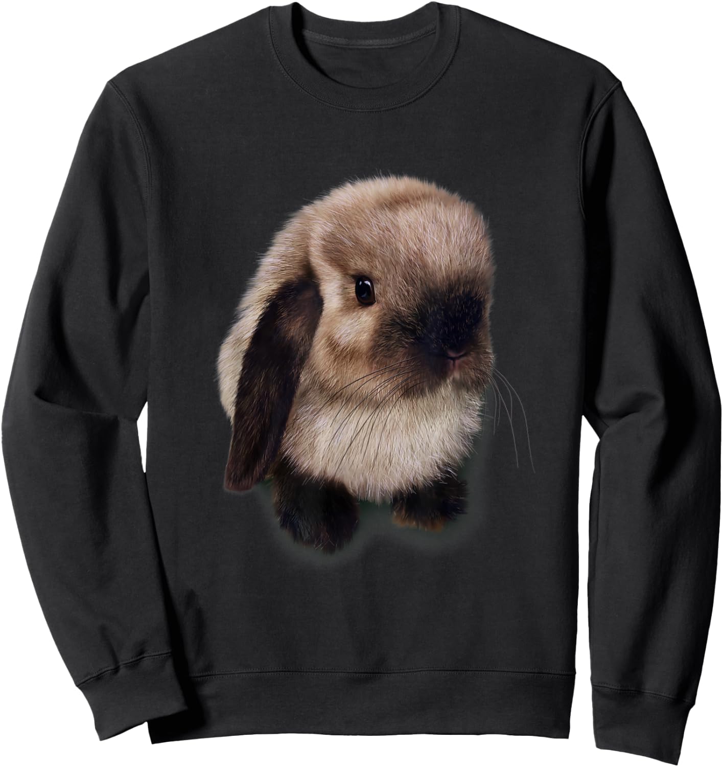 Siamese Holland Lop Bunny, Rabbit Sweatshirt - Sweatshirt | Black