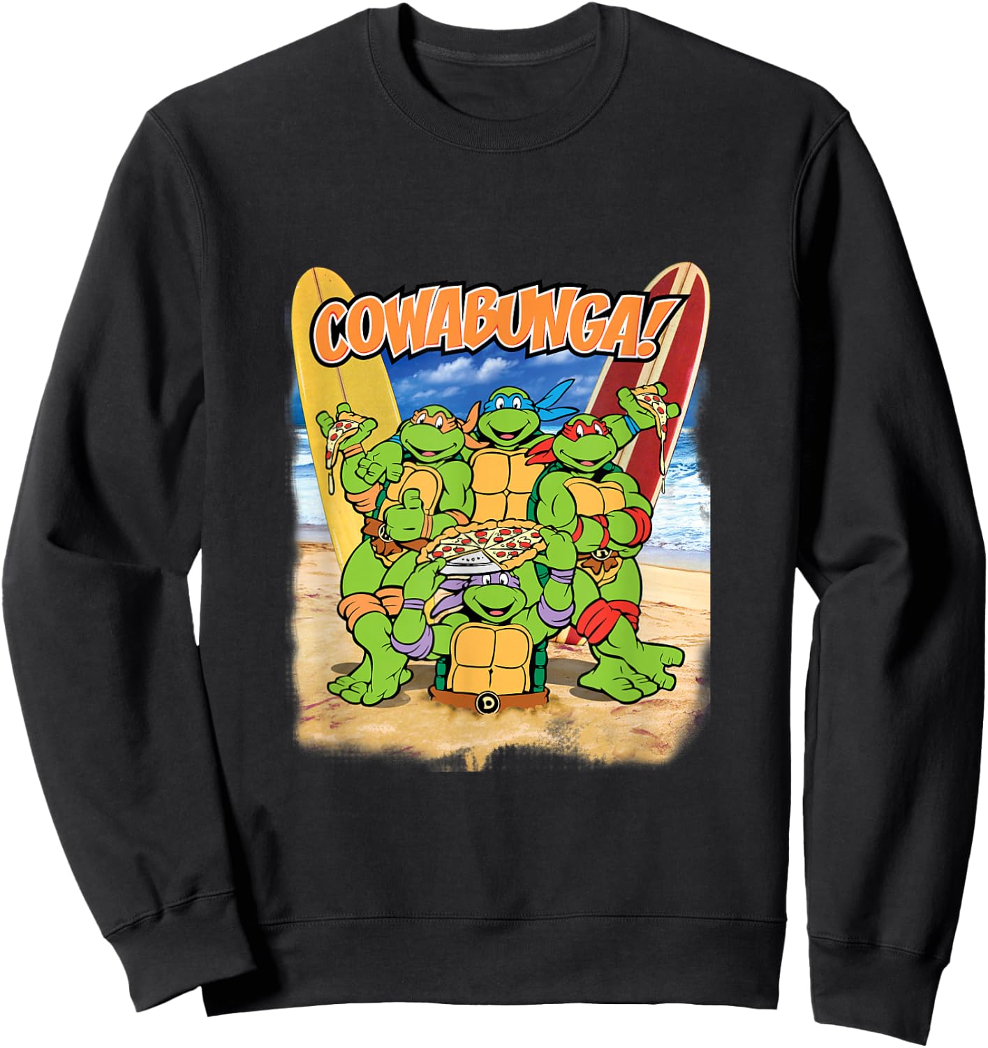 TMNT Cowabunga! Pizza On The Beach Sweatshirt - Sweatshirt | Black