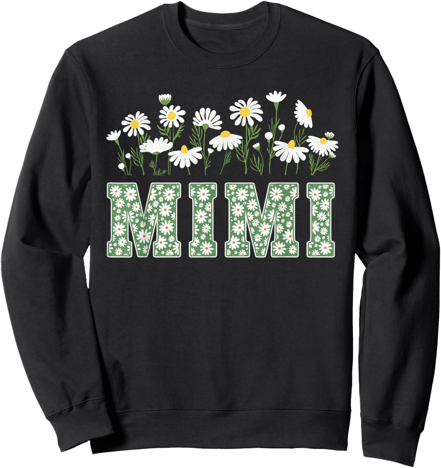 Retro Mimi Flowers Groovy Flower Mothers Day Sweatshirt - Sweatshirt | Black