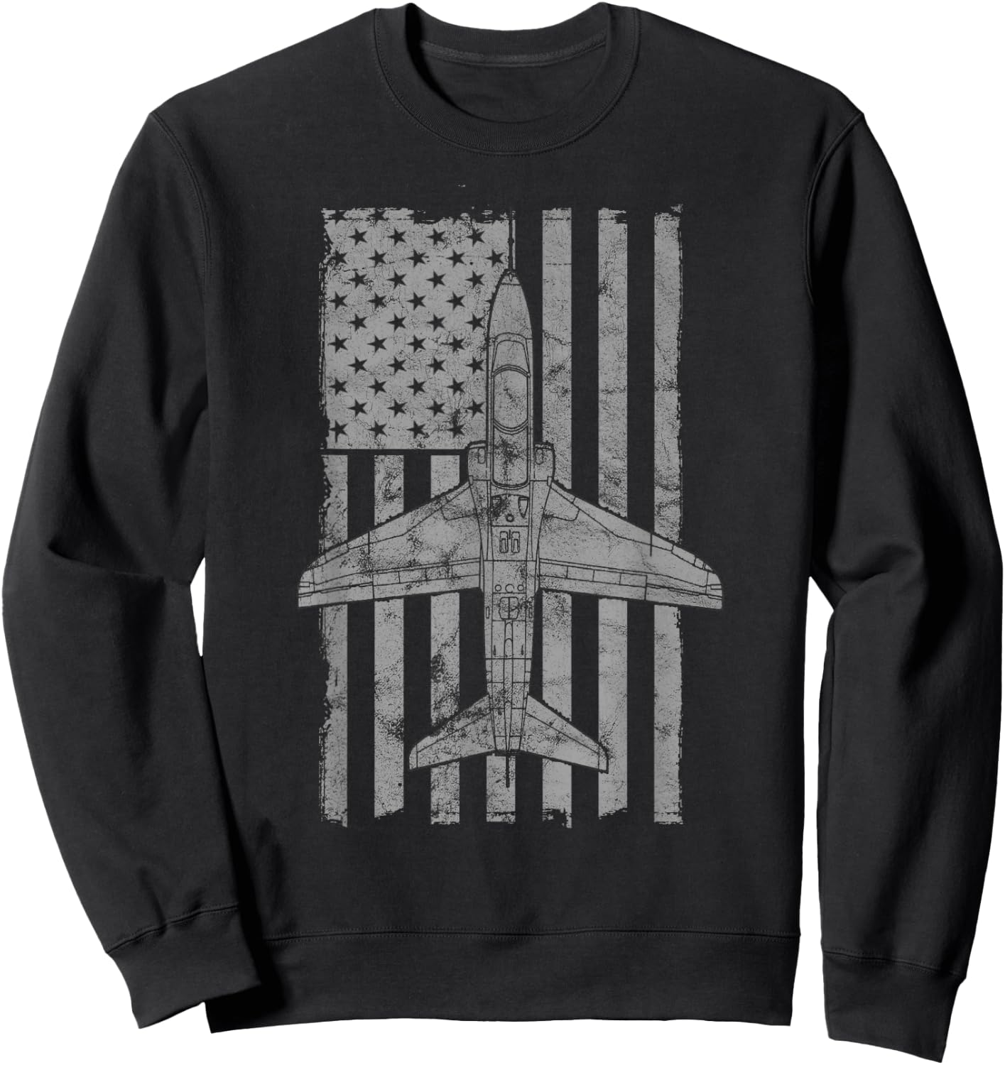 T-45 Goshawk Naval Training Airplane Vintage Flag Sweatshirt - Sweatshirt | Black