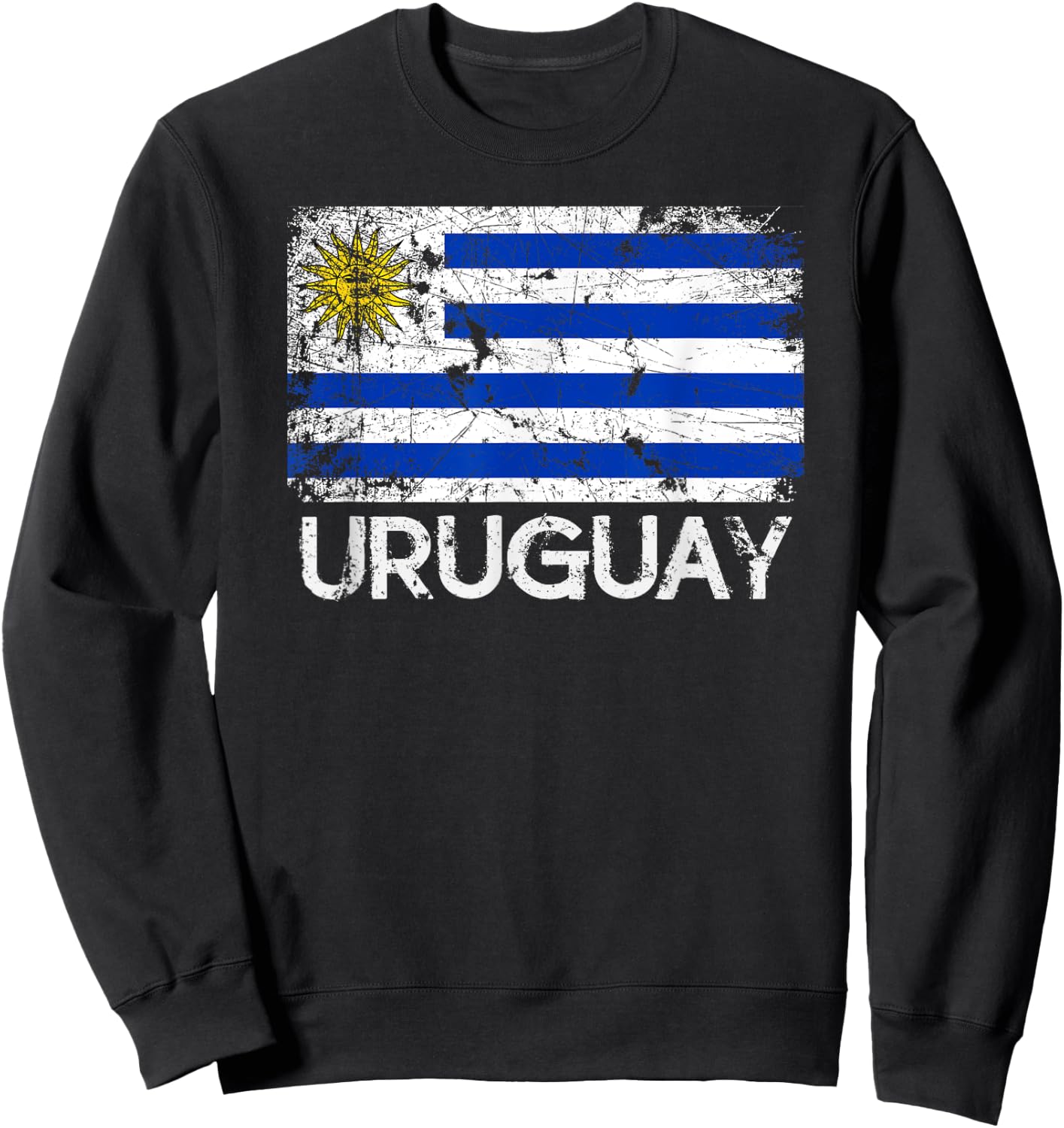 Uruguayan Flag | Vintage Made In Uruguay Gift Sweatshirt - Sweatshirt | Black