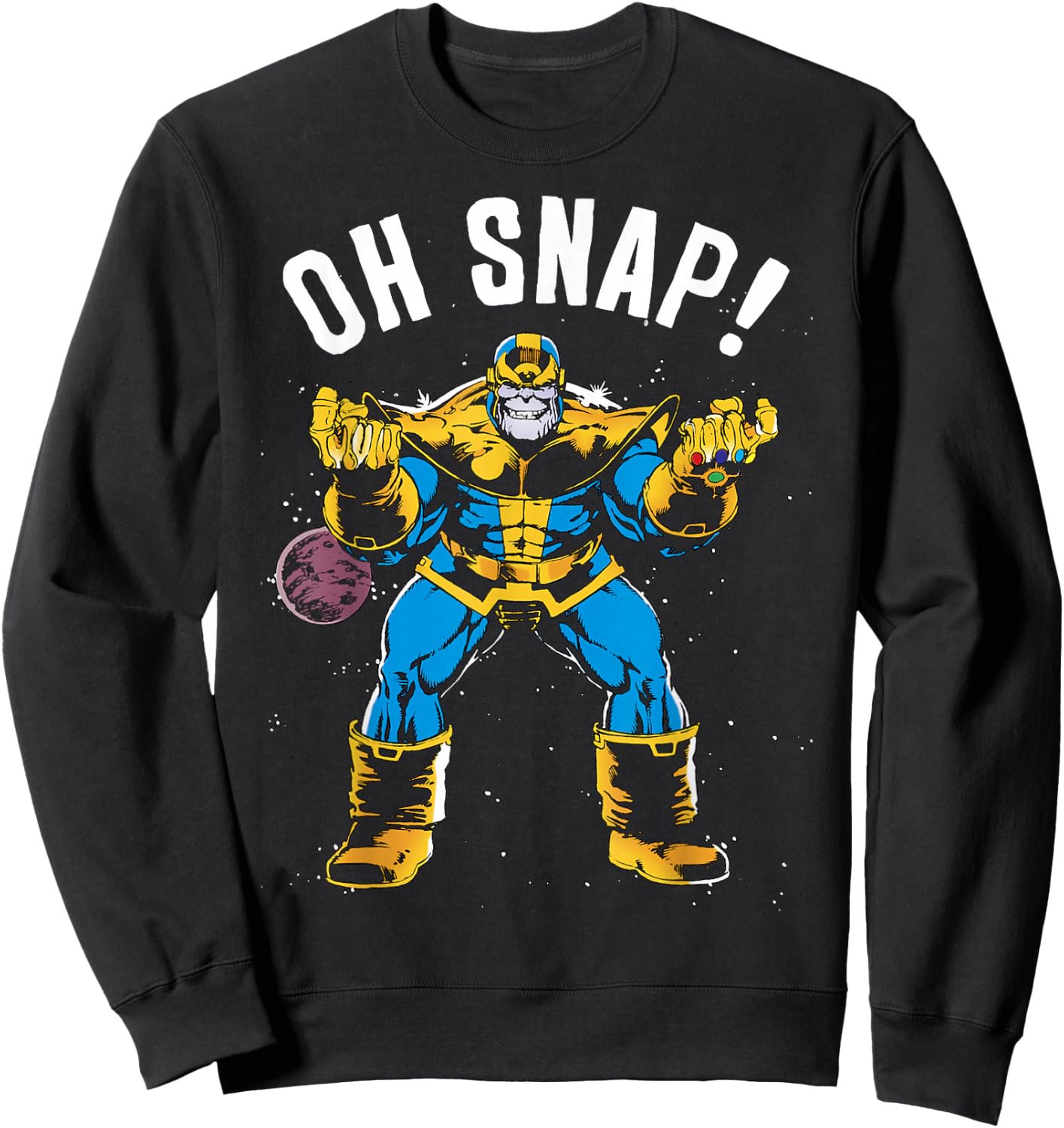 Marvel Thanos Space Oh Snap! Retro Comic Style Sweatshirt - Sweatshirt | Black