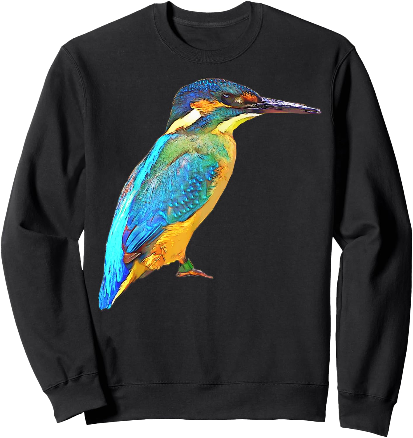 Kingfisher Bird Lover Designs Alcedinidae Kingfisher Birding Sweatshirt - Sweatshirt | Black